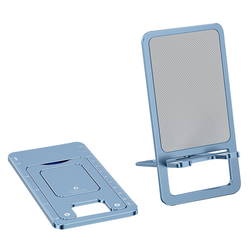 Cell Phone Stand Folding Aluminum Alloy Tablet Holder Bracket Portable Travel Holder - Blue