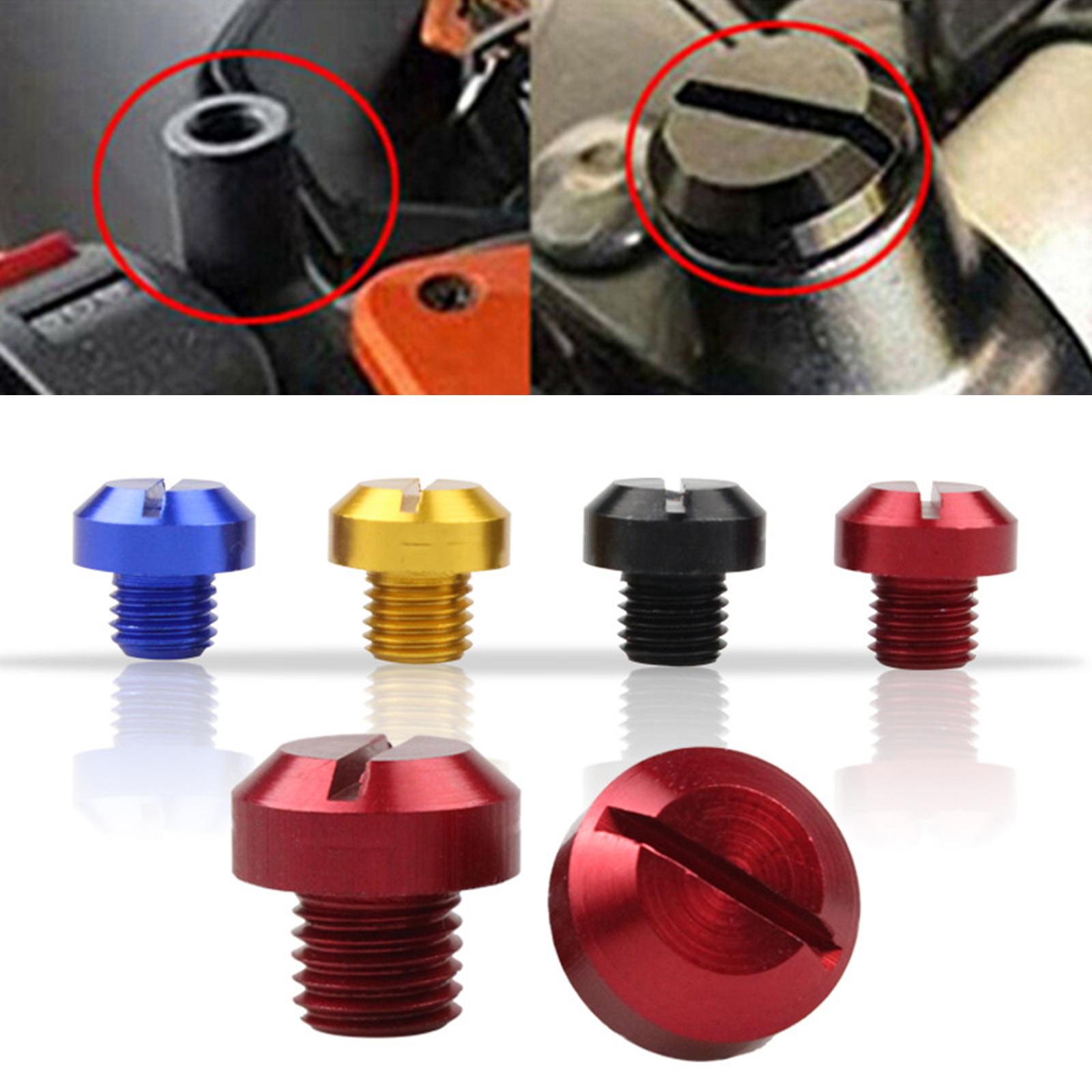 2 Pcs M10x1.25 Rearview Mirrors Thread Hole Plug Screw Bolts Red Positive