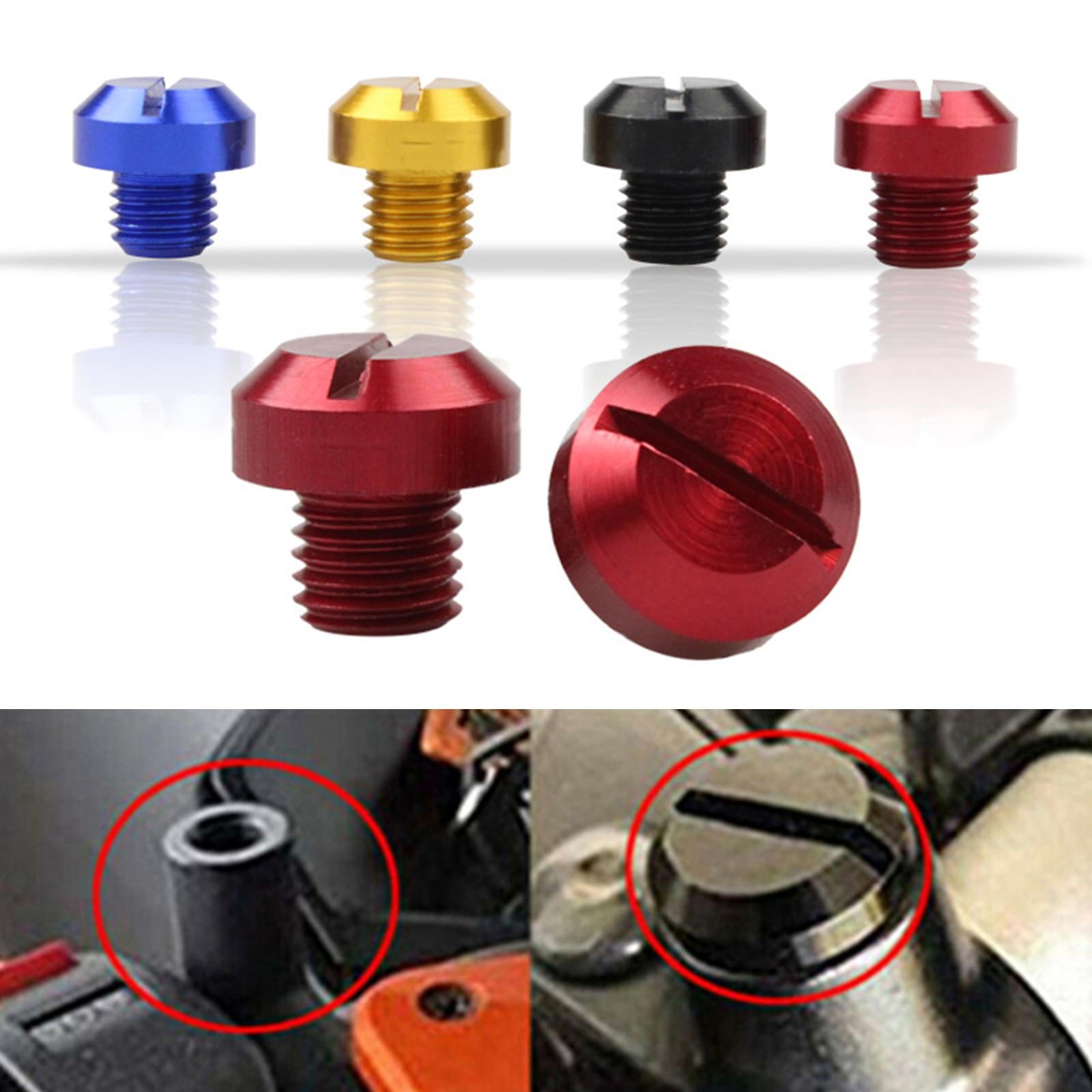 2 Pcs M10x1.25 Rearview Mirrors Thread Hole Plug Screw Bolts Red Positive