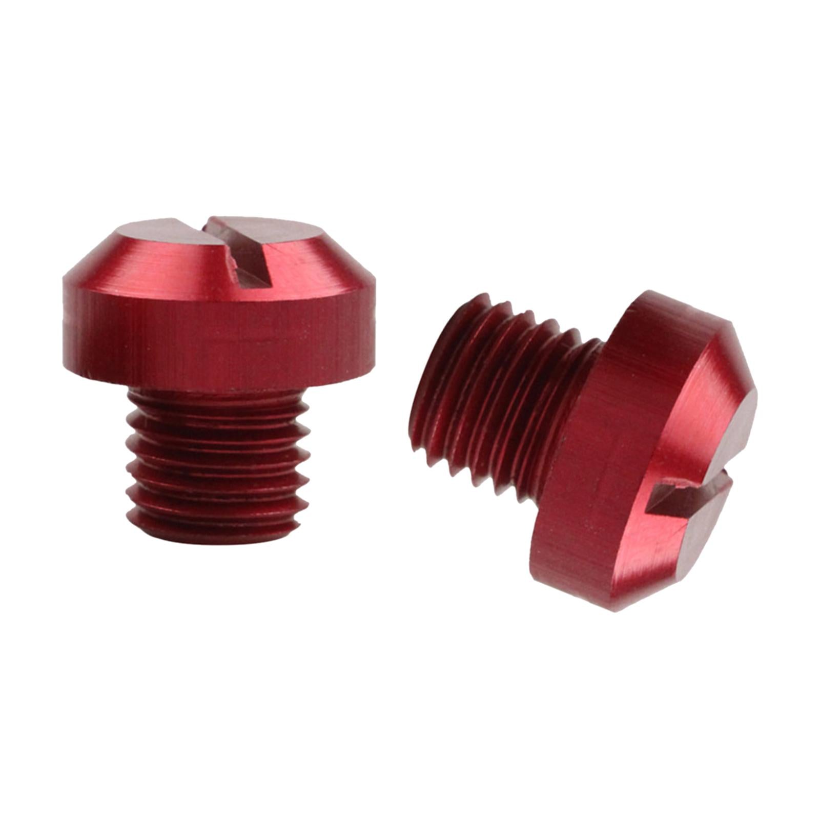 2 Pcs M10x1.25 Rearview Mirrors Thread Hole Plug Screw Bolts Red Positive