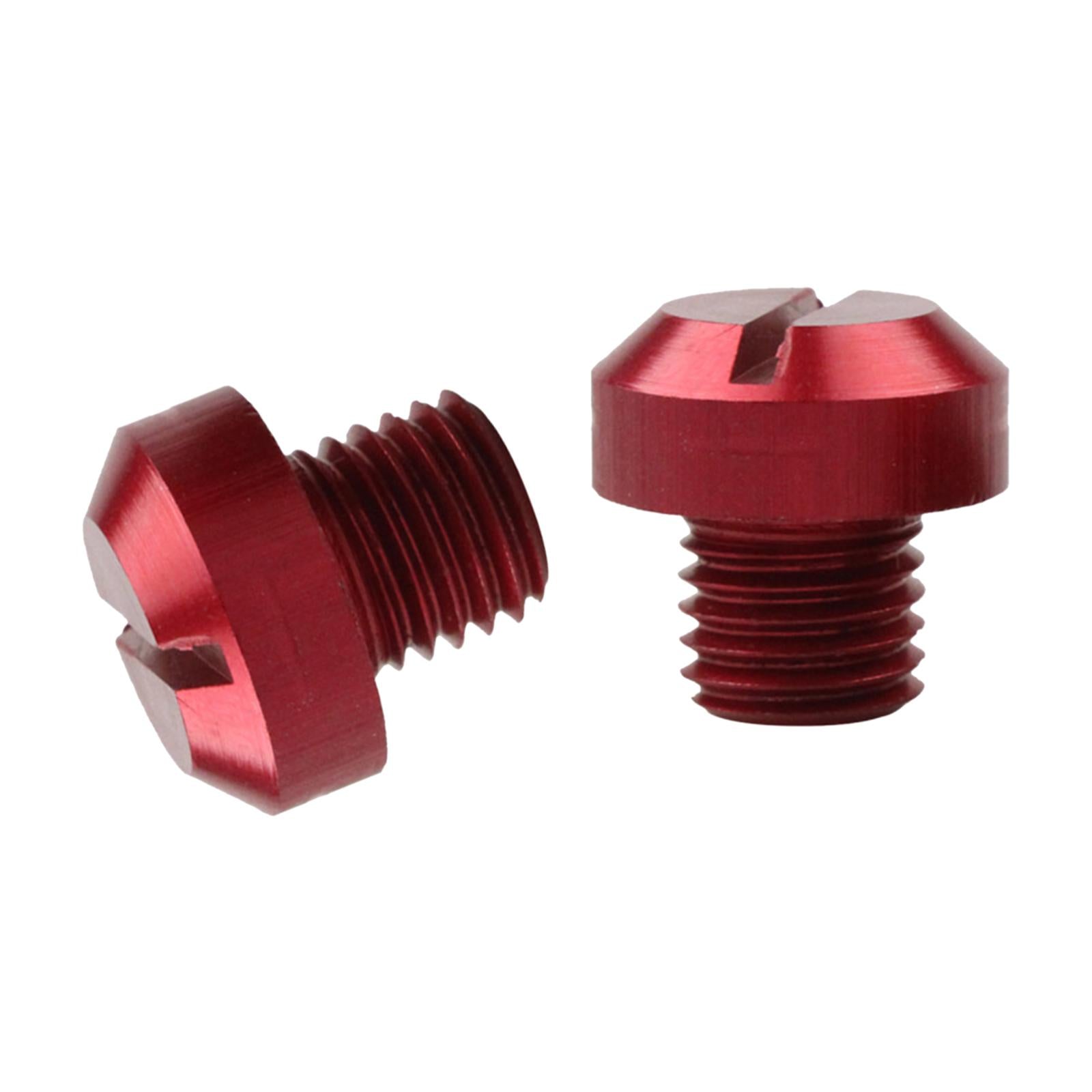 2 Pcs M10x1.25 Rearview Mirrors Thread Hole Plug Screw Bolts Red Positive