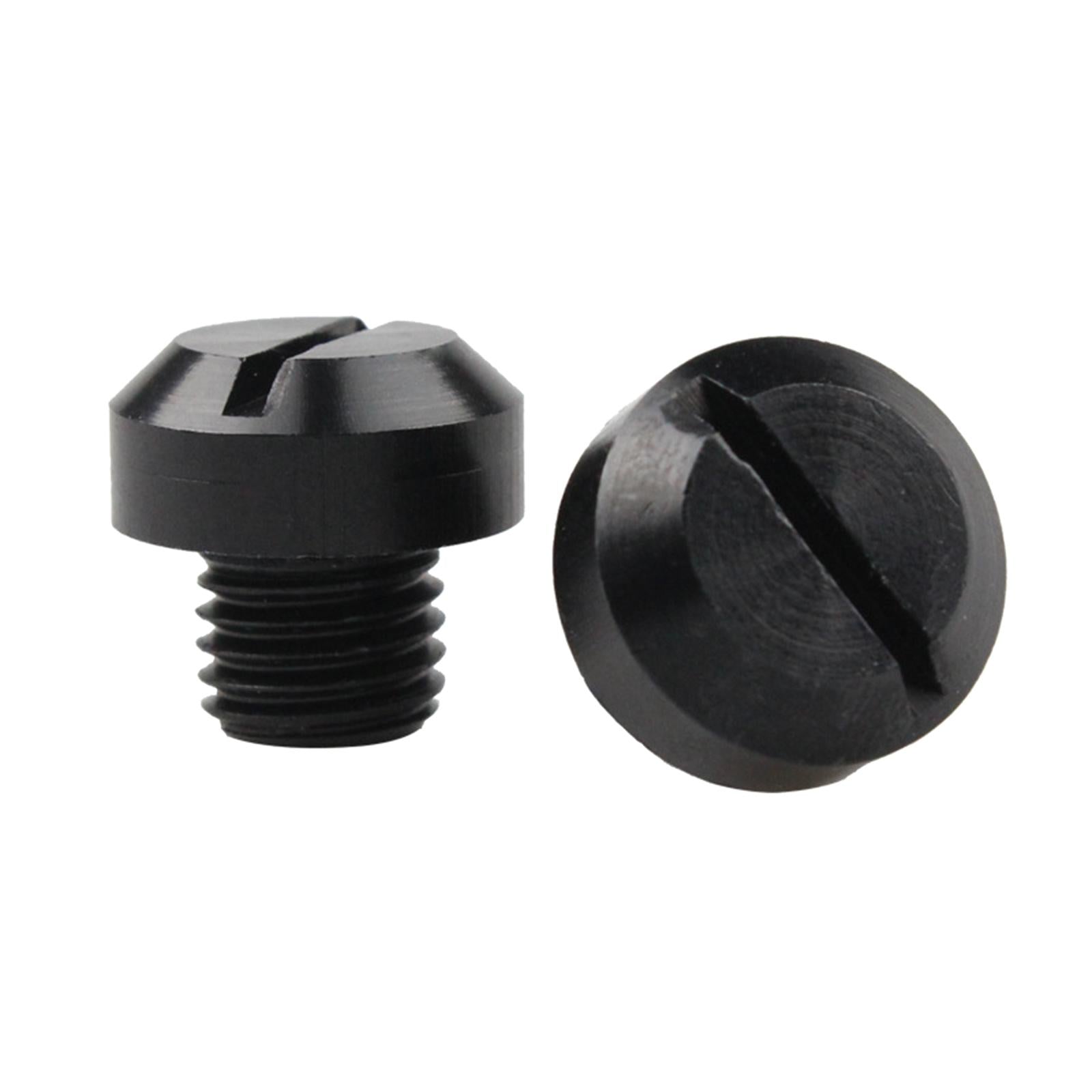 2 Pcs M10x1.25 Rearview Mirrors Thread Hole Plug Screw Bolts Black Positive