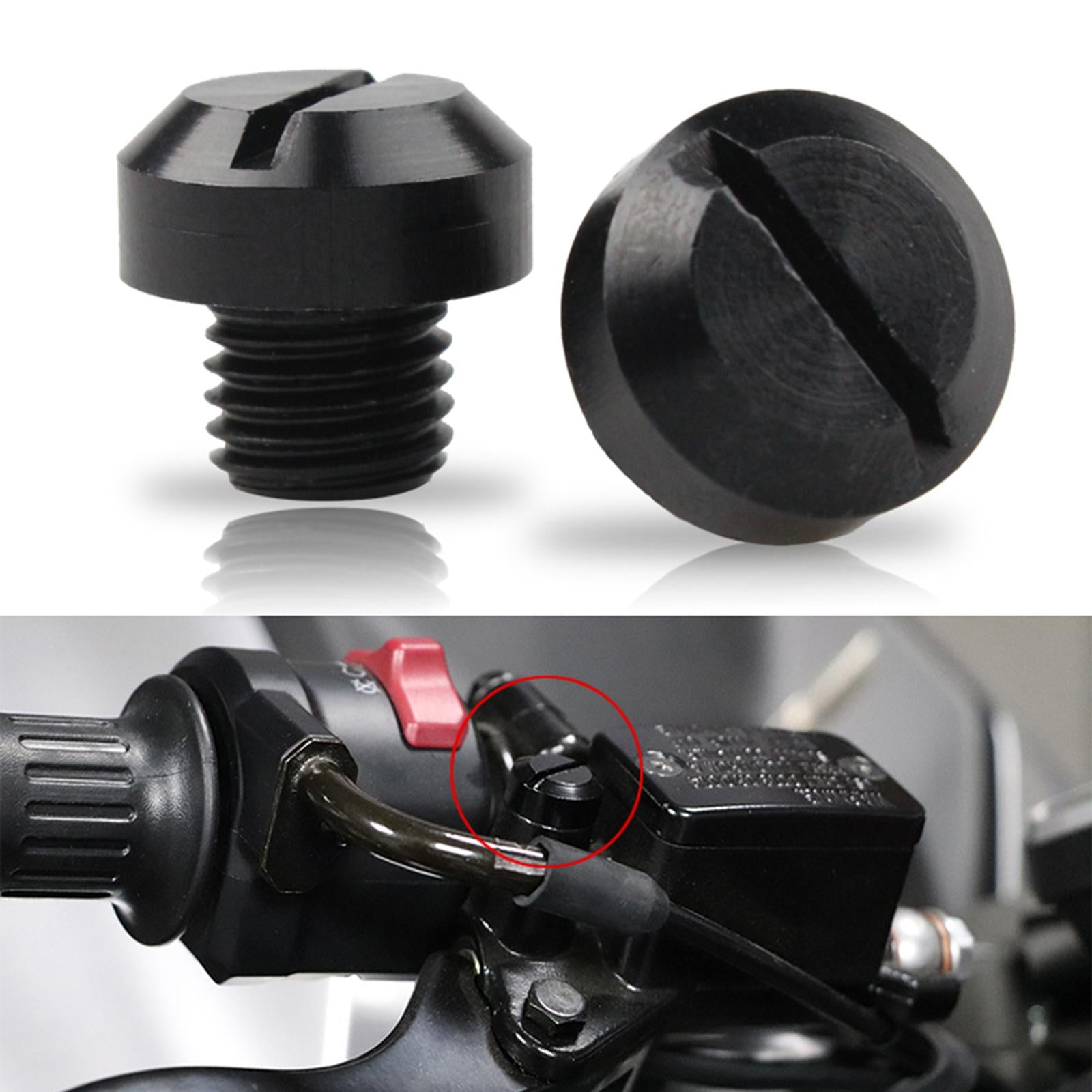 2 Pcs M10x1.25 Rearview Mirrors Thread Hole Plug Screw Bolts Black Positive