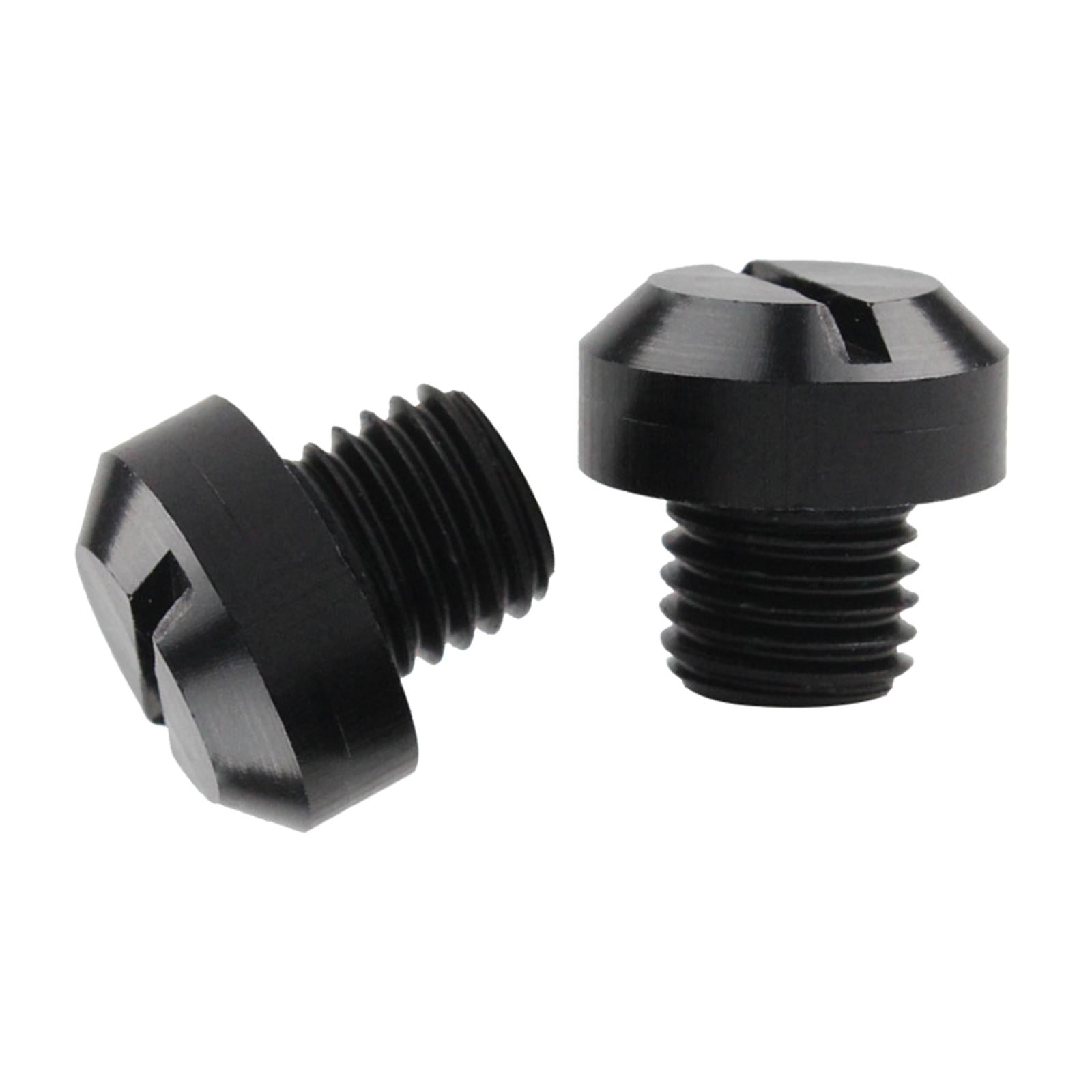 2 Pcs M10x1.25 Rearview Mirrors Thread Hole Plug Screw Bolts Black Reverse