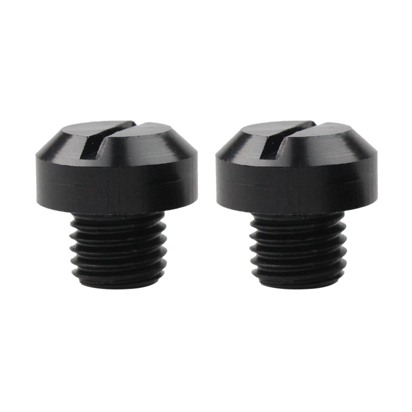 2 Pcs M10x1.25 Rearview Mirrors Thread Hole Plug Screw Bolts Black Reverse