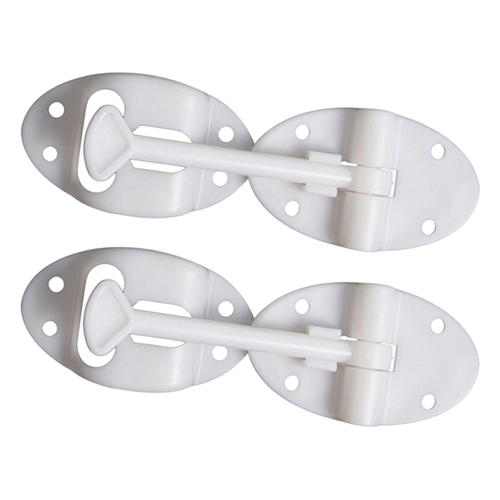 2 Pieces Door Catch Holder Hatch Spare Part Hardware for RV Cargo White