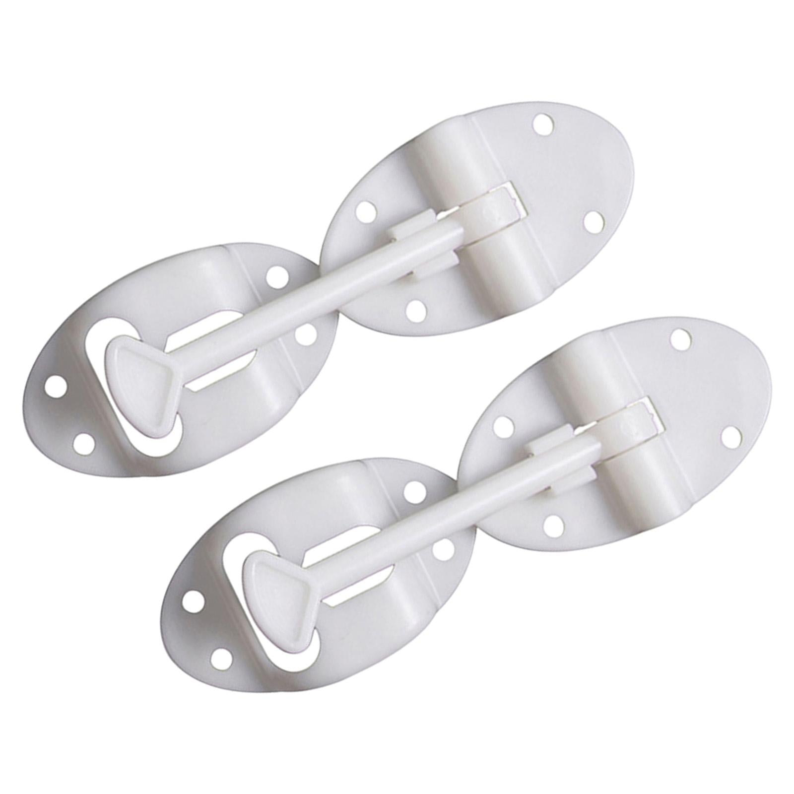 2 Pieces Door Catch Holder Hatch Spare Part Hardware for RV Cargo White