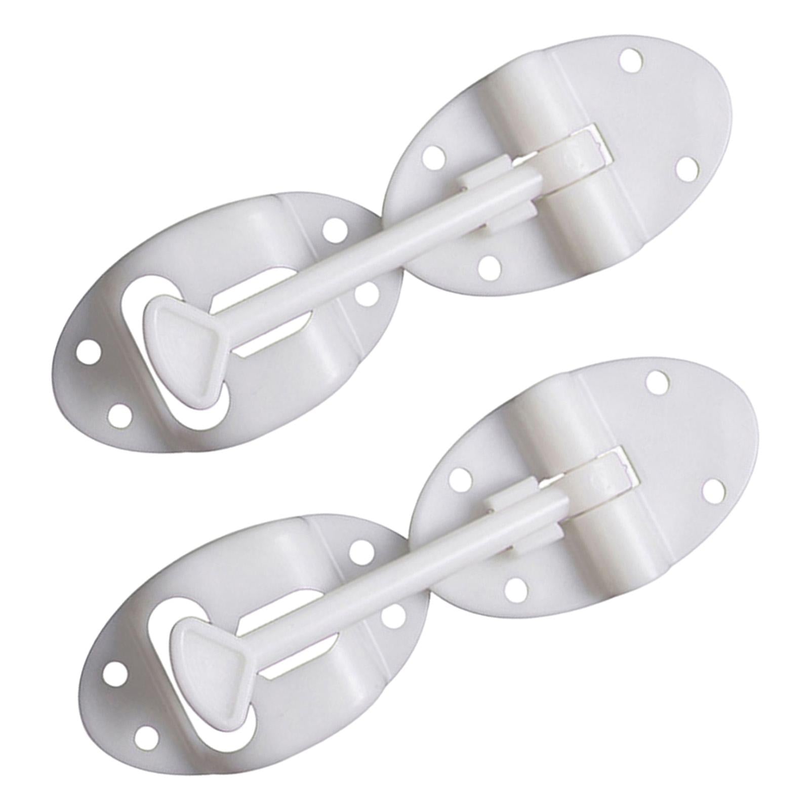 2 Pieces Door Catch Holder Hatch Spare Part Hardware for RV Cargo White