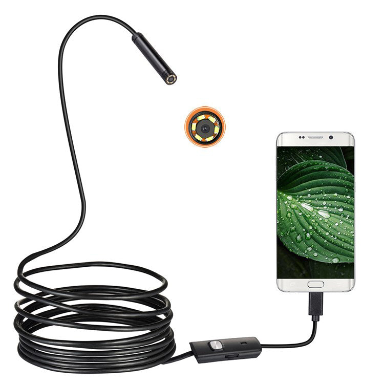 1m USB Inspection Camera Borescope Scope Camera with 5.5mm / 6 LED Lights for Android Windows IP67 Waterproof Smart Phone Endoscope