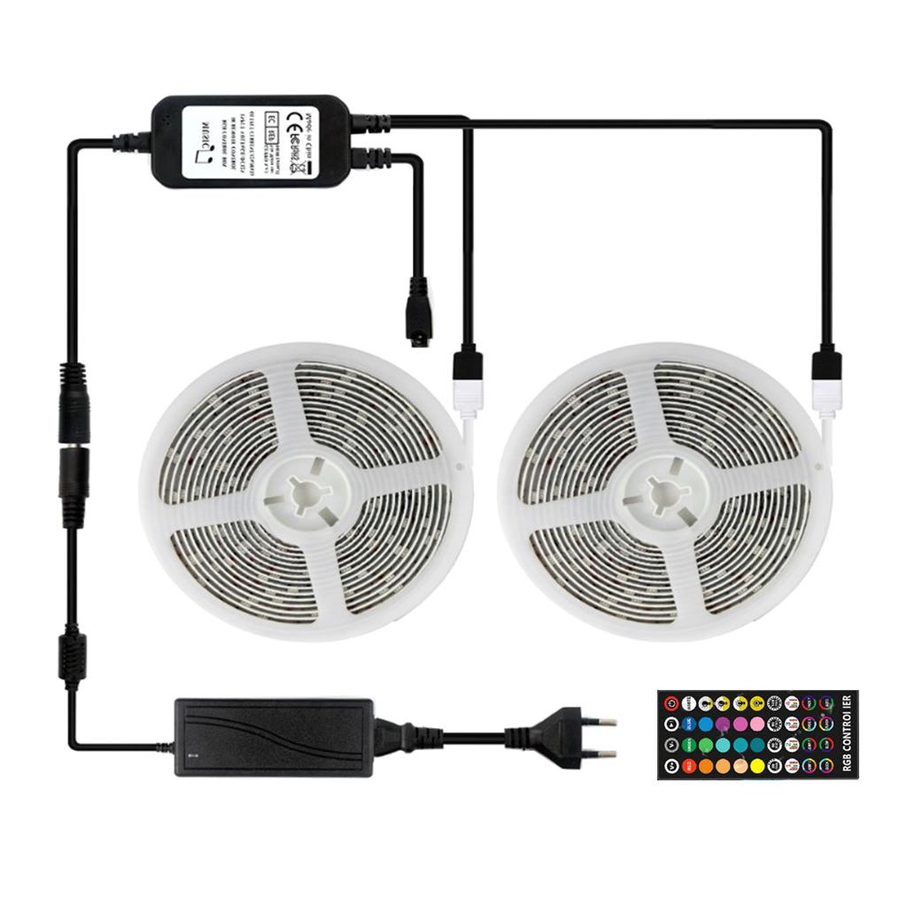 10M 16 Colors RGB LED Strip Light 300 LED Bulbs AU Plug w/Controller Adapter