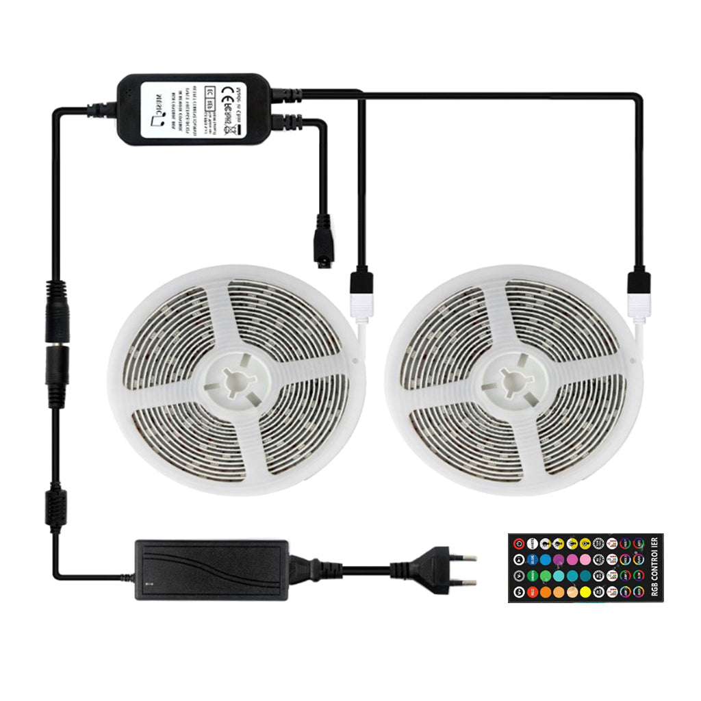 10M 16 Colors RGB LED Strip Light for 300 LED Bulbs UK Plug IP65 Waterproof