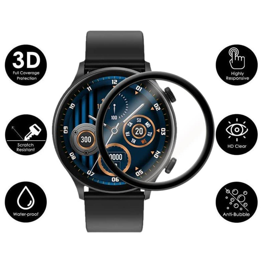 1Pc 3D PET Screen Protector for Haylou Solar Plus RT3 , Black Edge Anti-scratch Watch Screen Film