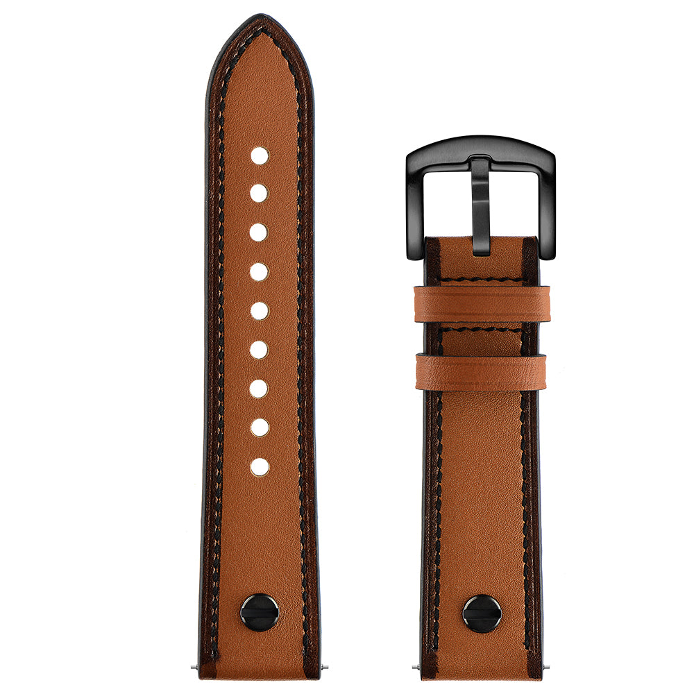 22mm Genuine Leather Watch Band Replacement for Samsung Gear S3/Galaxy Watch 46mm etc. - Brown