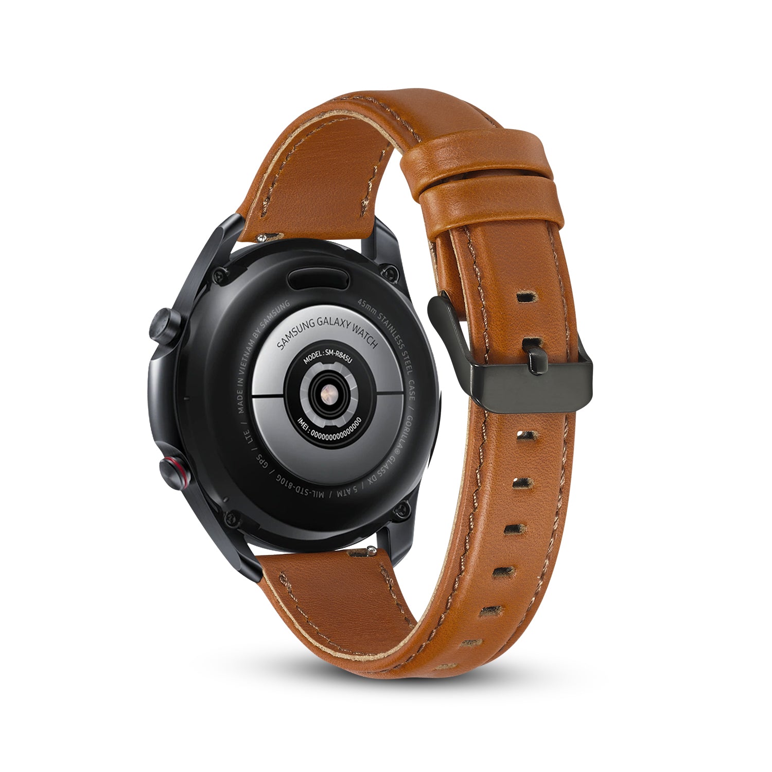 Genuine Leather Smart Watch Strap for Samsung Galaxy Watch3 41mm - Light Brown