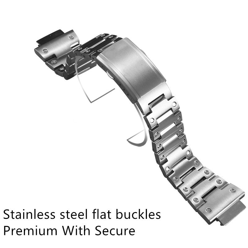 Metal Watch Band Replacement for Casio G-SHOCK GW-5000/5035/DW5600/GW-M5610 - Silver