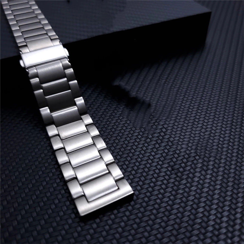 22mm Titanium Alloy Metal Watch Band 3 Beads Flat Buckle Strap for Samsung Galaxy Watch3 45mm / Suunto 9 Peak / Haylou RT RS3 / Realme Watch S - Silver