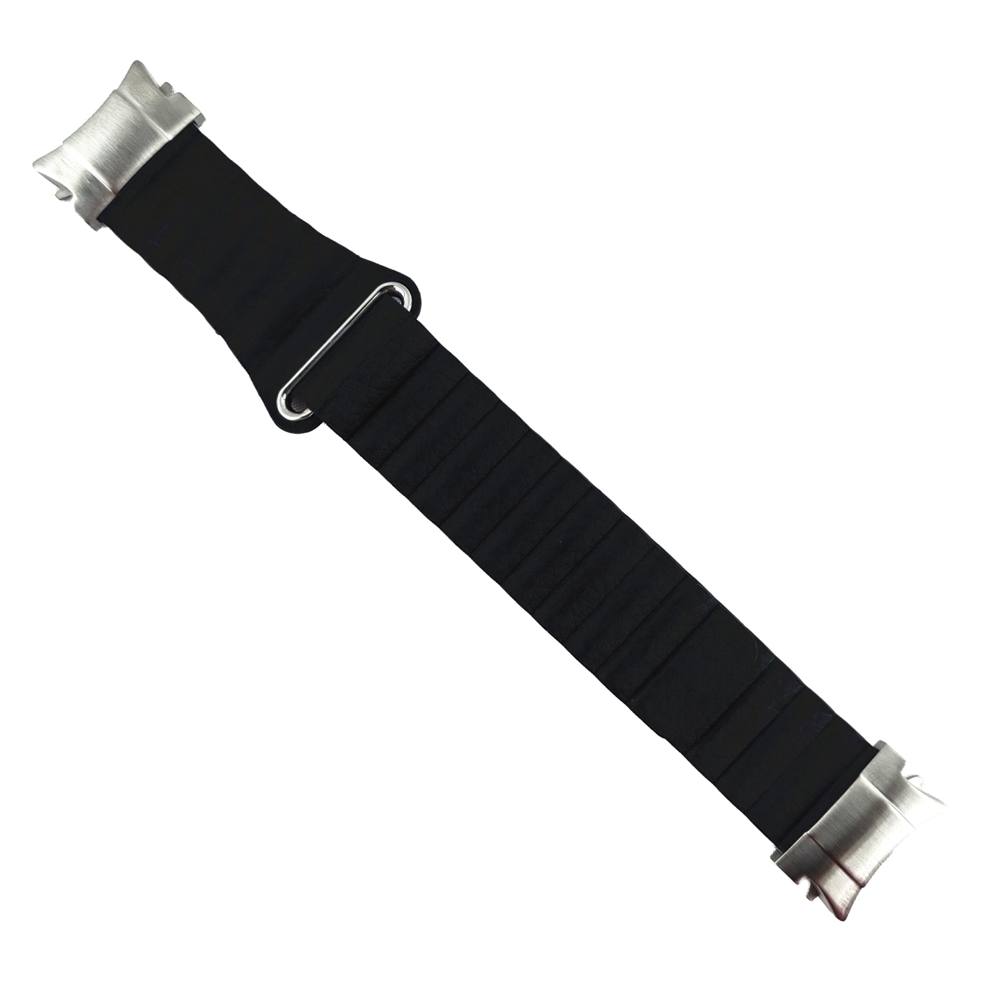 Magnetic Watch Band for Samsung Galaxy Watch6 40mm 44mm / Watch6 Classic 43mm 47mm / Watch 5 40mm 44mm / Watch4 40mm 44mm Genuine Leather Strap with Connector - Black
