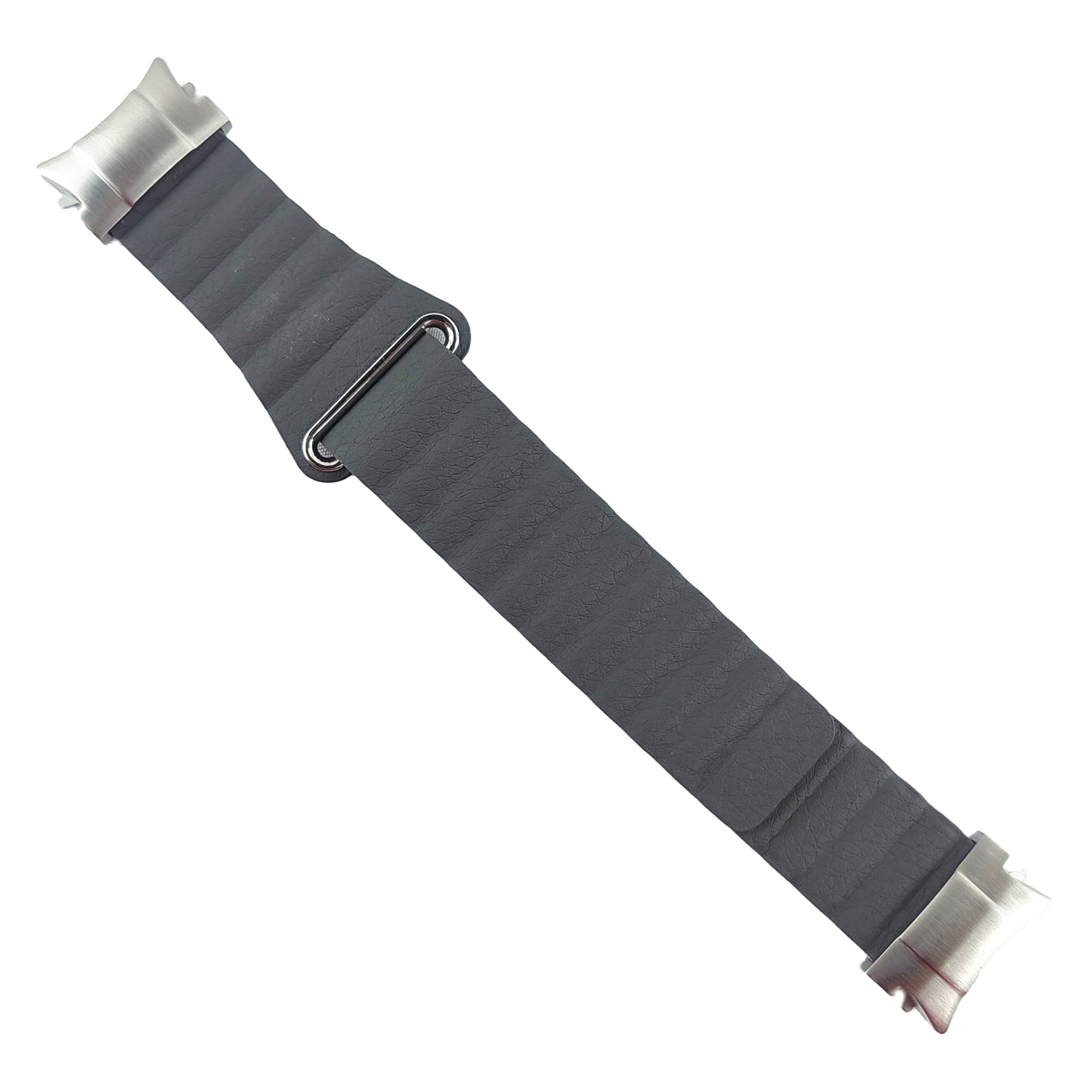 Magnetic Watch Band for Samsung Galaxy Watch6 40mm 44mm / Watch6 Classic 43mm 47mm / Watch 5 40mm 44mm / Watch4 40mm 44mm Genuine Leather Strap with Connector - Grey