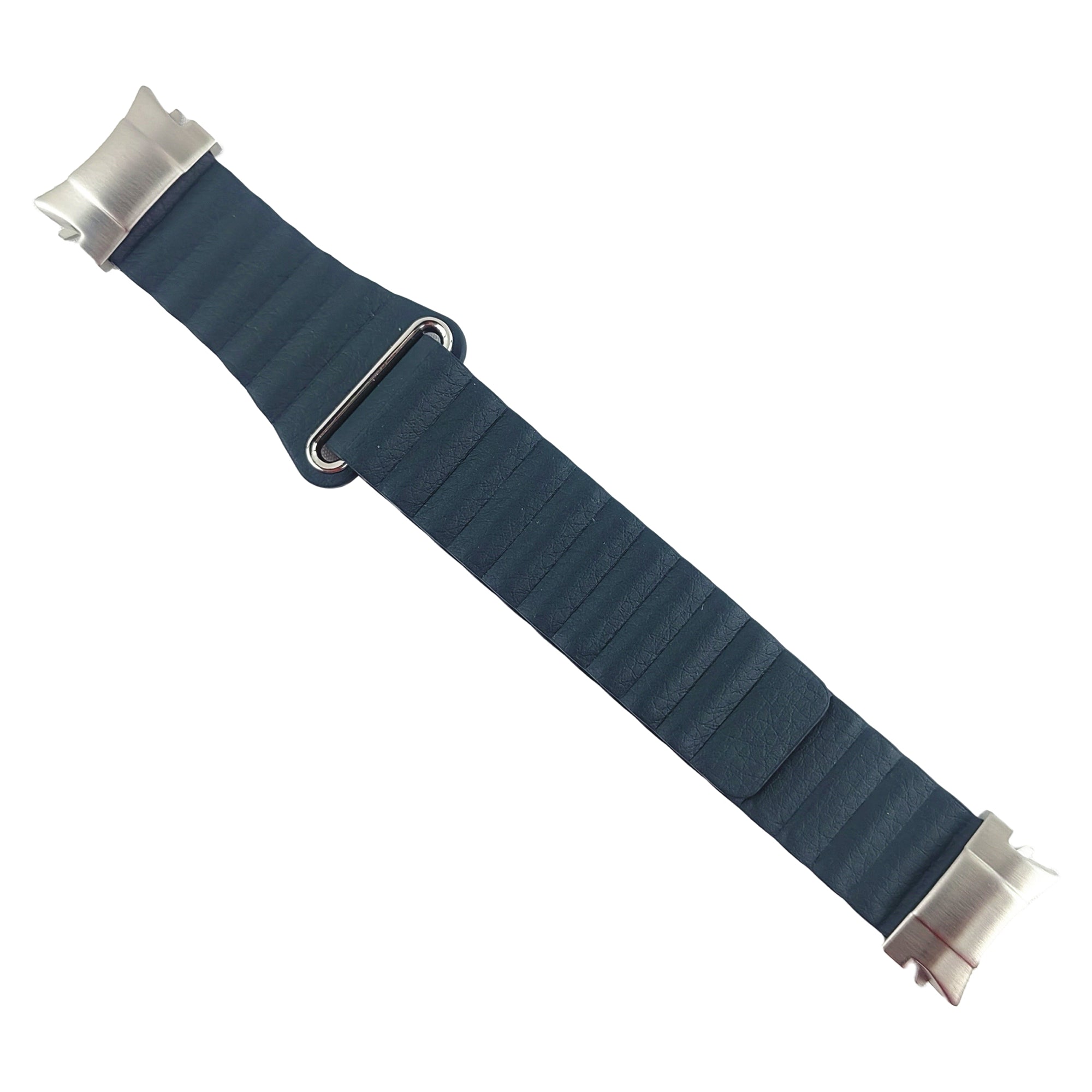 Magnetic Watch Band for Samsung Galaxy Watch6 40mm 44mm / Watch6 Classic 43mm 47mm / Watch 5 40mm 44mm / Watch4 40mm 44mm Genuine Leather Strap with Connector - Pine Needle Green