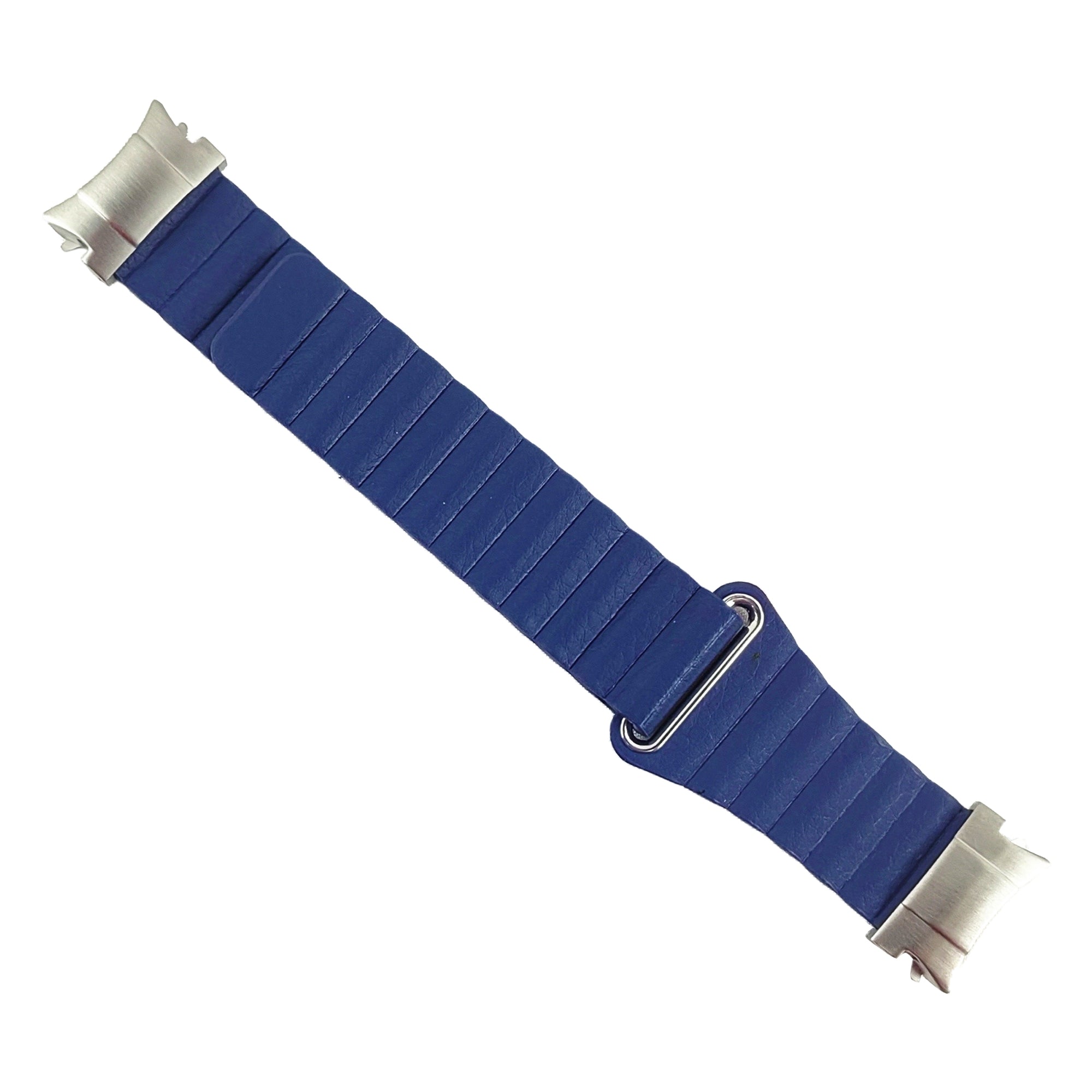 Magnetic Watch Band for Samsung Galaxy Watch6 40mm 44mm / Watch6 Classic 43mm 47mm / Watch 5 40mm 44mm / Watch4 40mm 44mm Genuine Leather Strap with Connector - Midnight Blue