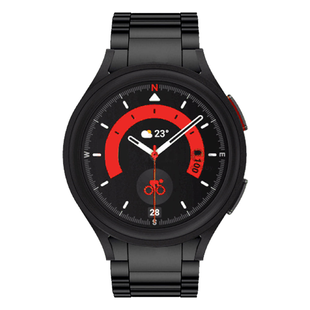 For Samsung Galaxy Watch6 40mm 44mm / Watch6 Classic 43mm 47mm / Watch 5 40mm 44mm / Watch4 40mm 44mm Watch Band Titanium Alloy Wrist Strap - Black