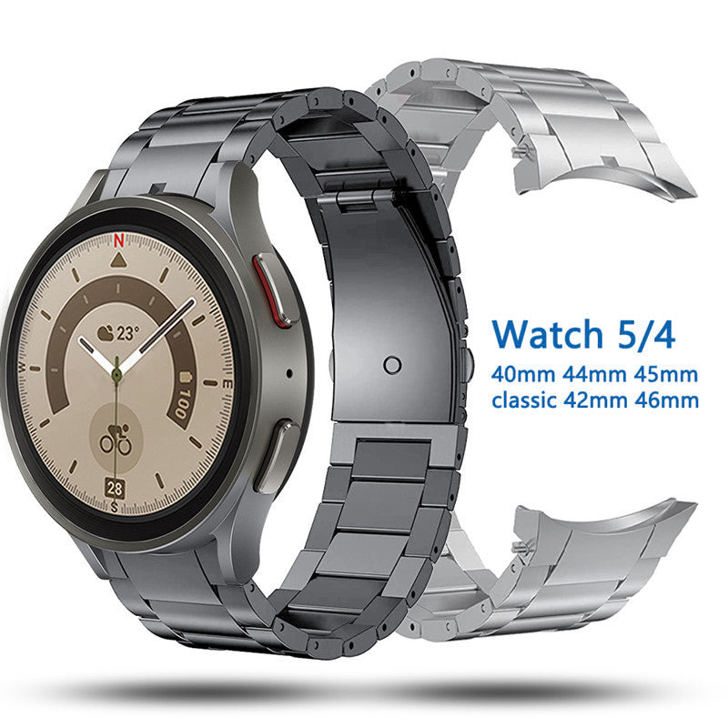 for Samsung Galaxy Watch6 40mm 44mm / Watch6 Classic 43mm 47mm / Watch 5 40mm 44mm / Watch4 40mm 44mm Watch Band Titanium Alloy Wrist Strap - Titanium Grey