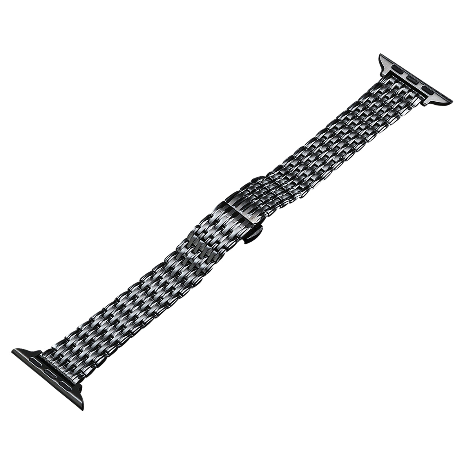 Uniqkart for Apple Watch Ultra 49mm  /  Series 8 7 45mm  /  6 5 4 SE (2022) SE 44mm  /  3 2 1 42mm Stylish Wrist Strap Stainless Steel Watch Band - Grey