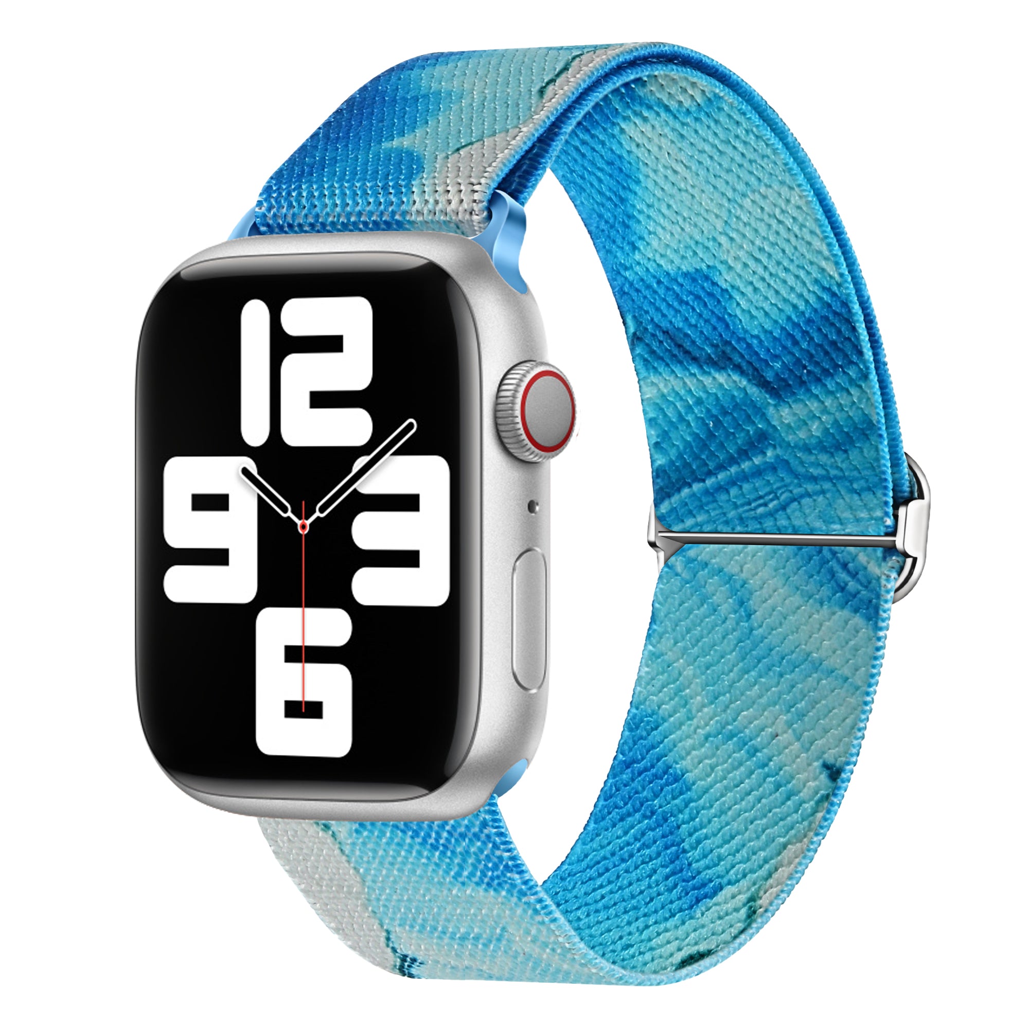 Braided Loop Band for Apple Watch Ultra 49mm / Series 8 7 45mm / Series 6 5 4 SE (2022) SE 44mm / Series 3 2 1 42mm , Braided Nylon Pattern Wristband - Ocean Blue