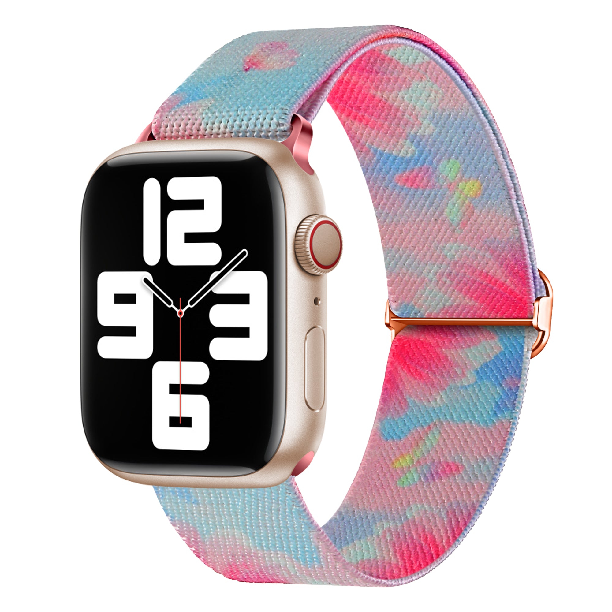 Braided Loop Band for Apple Watch Ultra 49mm / Series 8 7 45mm / Series 6 5 4 SE (2022) SE 44mm / Series 3 2 1 42mm , Braided Nylon Pattern Wristband - Flowers / Butterflies