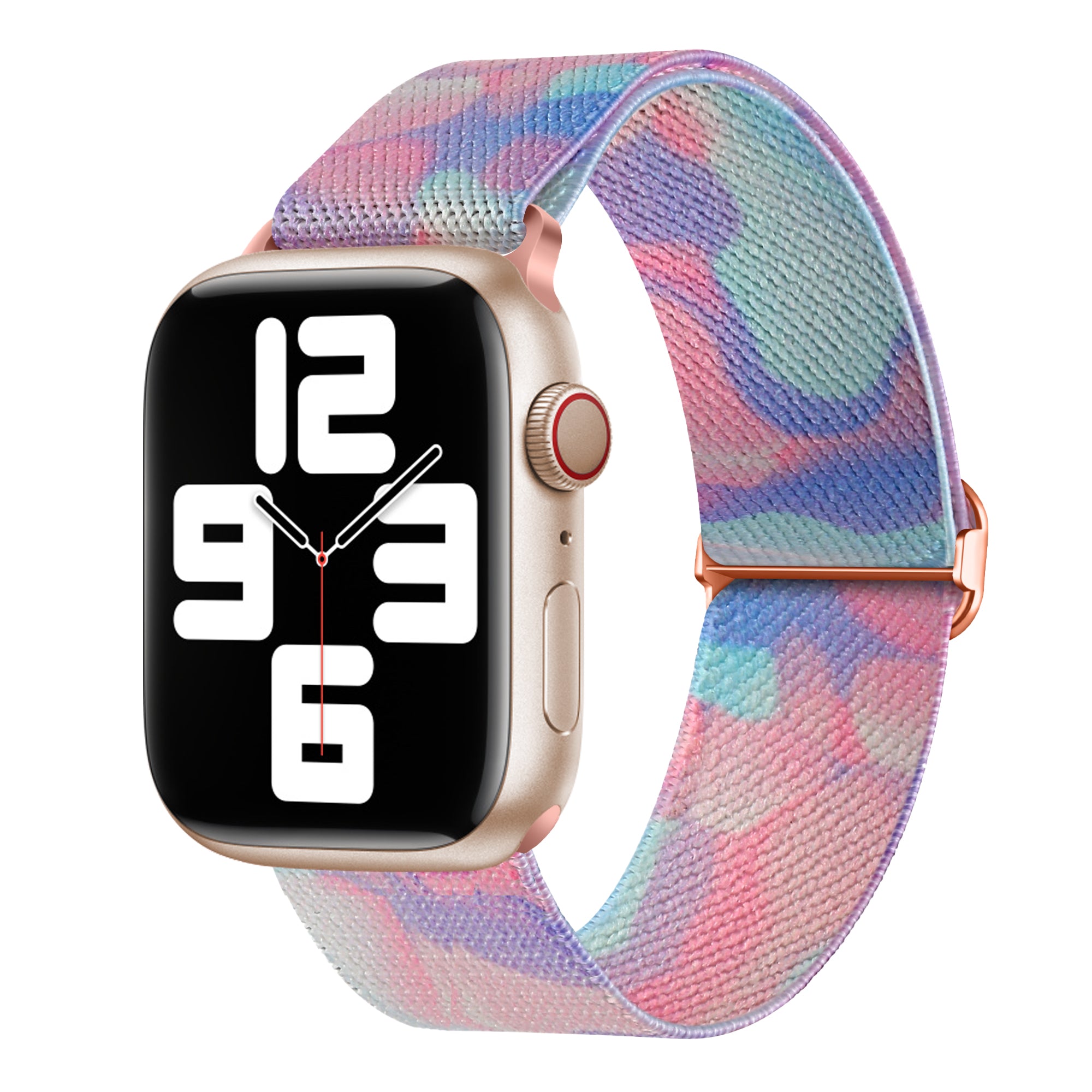 Braided Loop Band for Apple Watch Ultra 49mm / Series 8 7 45mm / Series 6 5 4 SE (2022) SE 44mm / Series 3 2 1 42mm , Braided Nylon Pattern Wristband - Aqueous Fluid