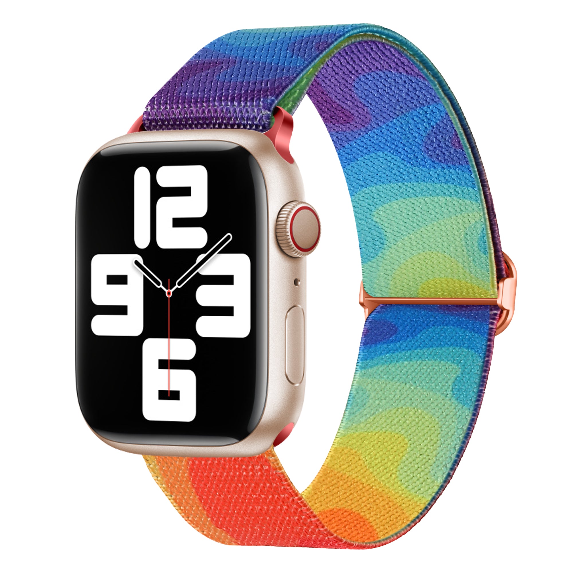 Braided Loop Band for Apple Watch Ultra 49mm / Series 8 7 45mm / Series 6 5 4 SE (2022) SE 44mm / Series 3 2 1 42mm , Braided Nylon Pattern Wristband - Colorful Fluid