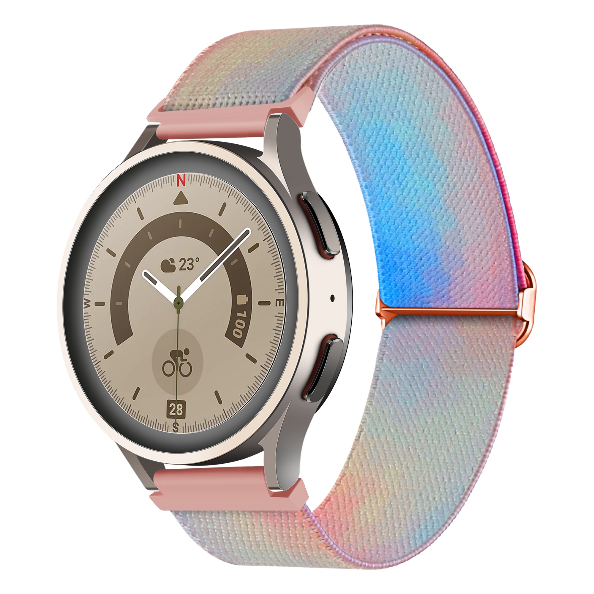 Nylon Watch Band for Coros Pace 2 / Apex 42mm , 20mm Pattern Adjustable Braided Loop Strap - Phantom Aurora