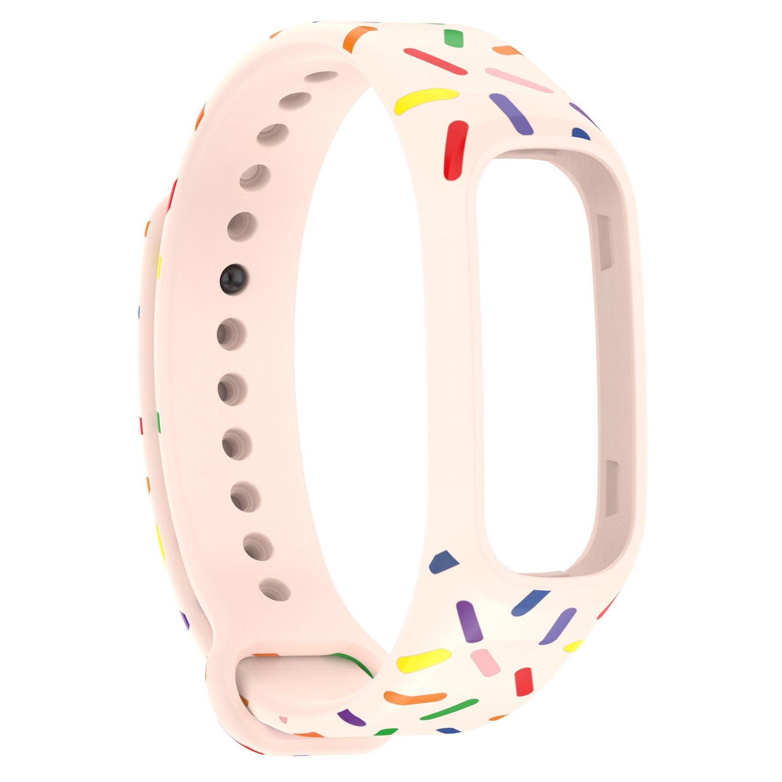 Uniqkart for Oppo Band Integrated Silicone Strap Watch Case Colorful Spotted Wrist Band - Light Pink