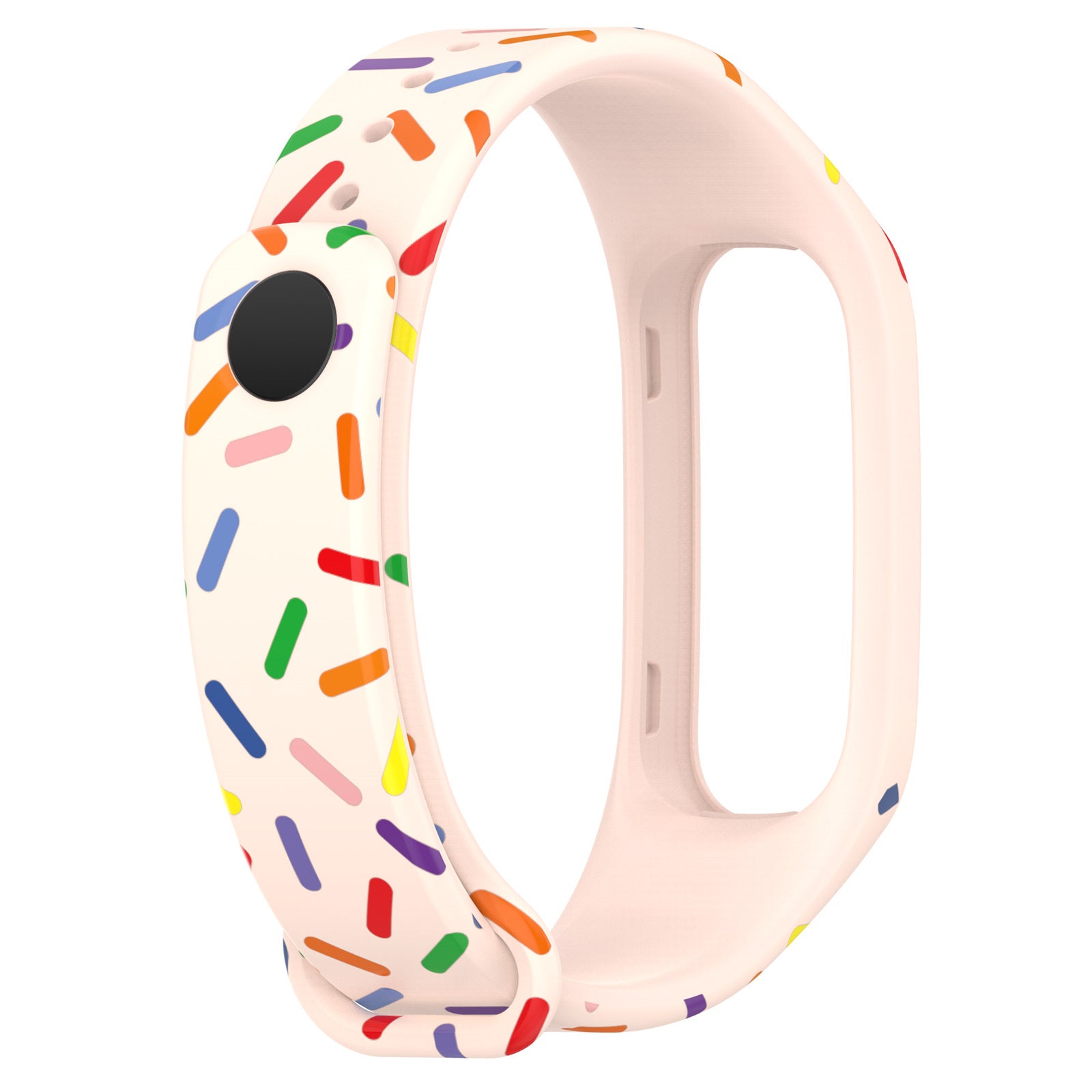 Uniqkart for Oppo Band Integrated Silicone Strap Watch Case Colorful Spotted Wrist Band - Light Pink