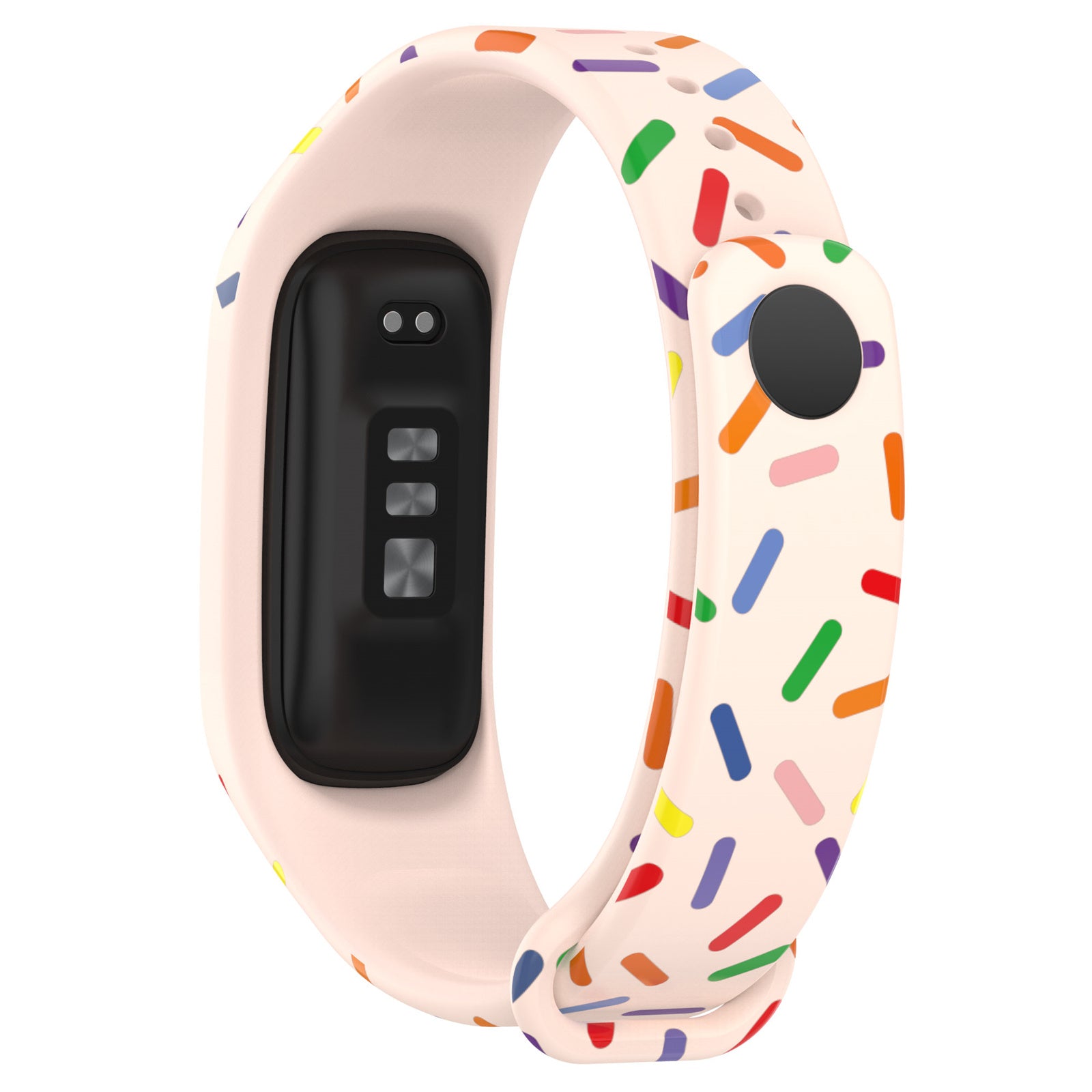 Uniqkart for Oppo Band Integrated Silicone Strap Watch Case Colorful Spotted Wrist Band - Light Pink