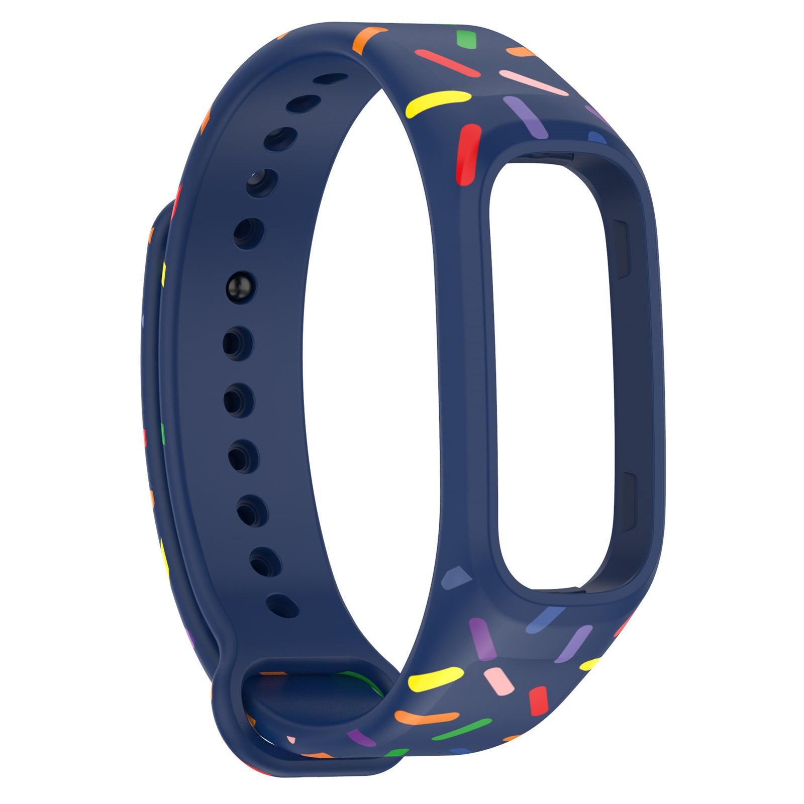 Uniqkart for Oppo Band Integrated Silicone Strap Watch Case Colorful Spotted Wrist Band - Midnight Blue