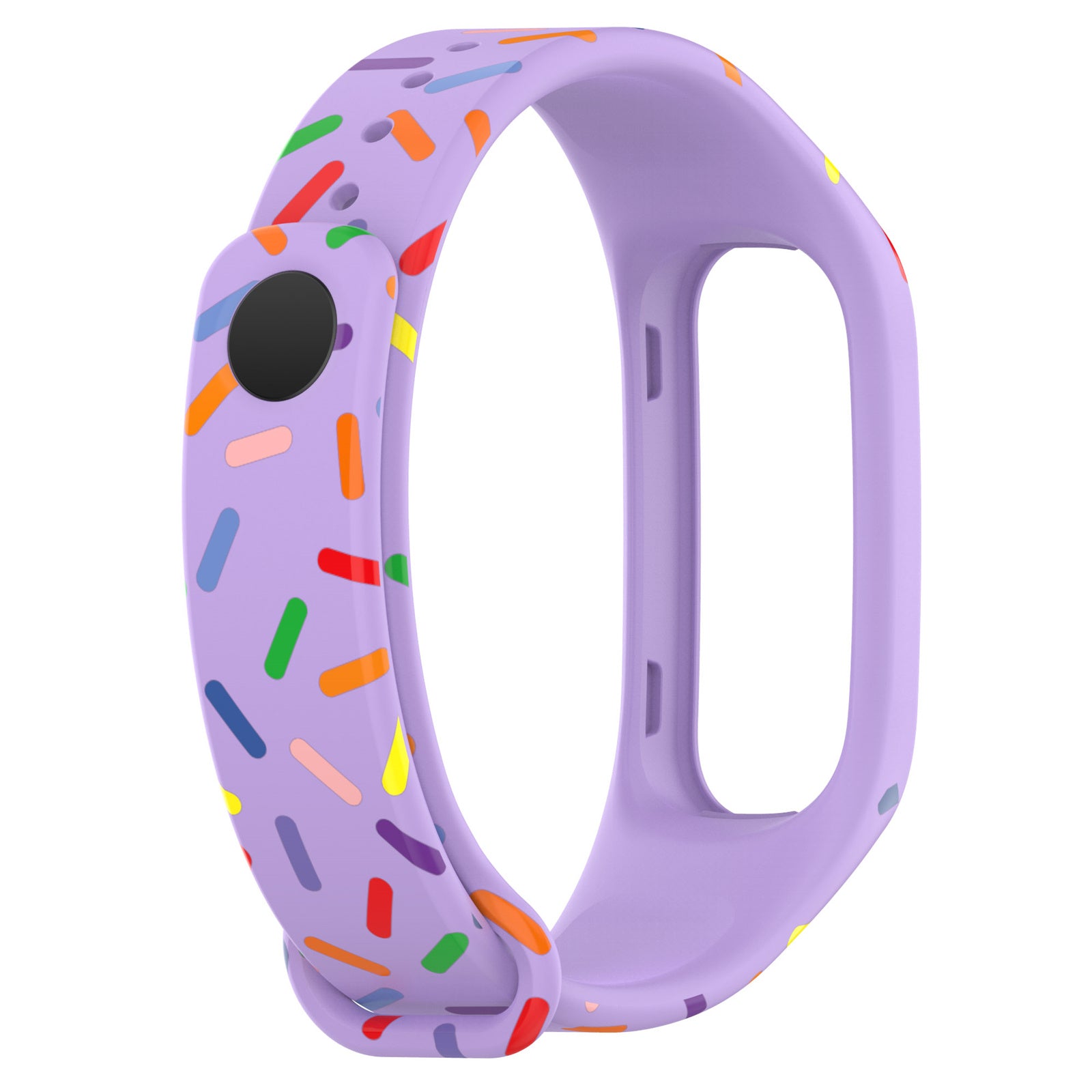 Uniqkart for Oppo Band Integrated Silicone Strap Watch Case Colorful Spotted Wrist Band - Purple