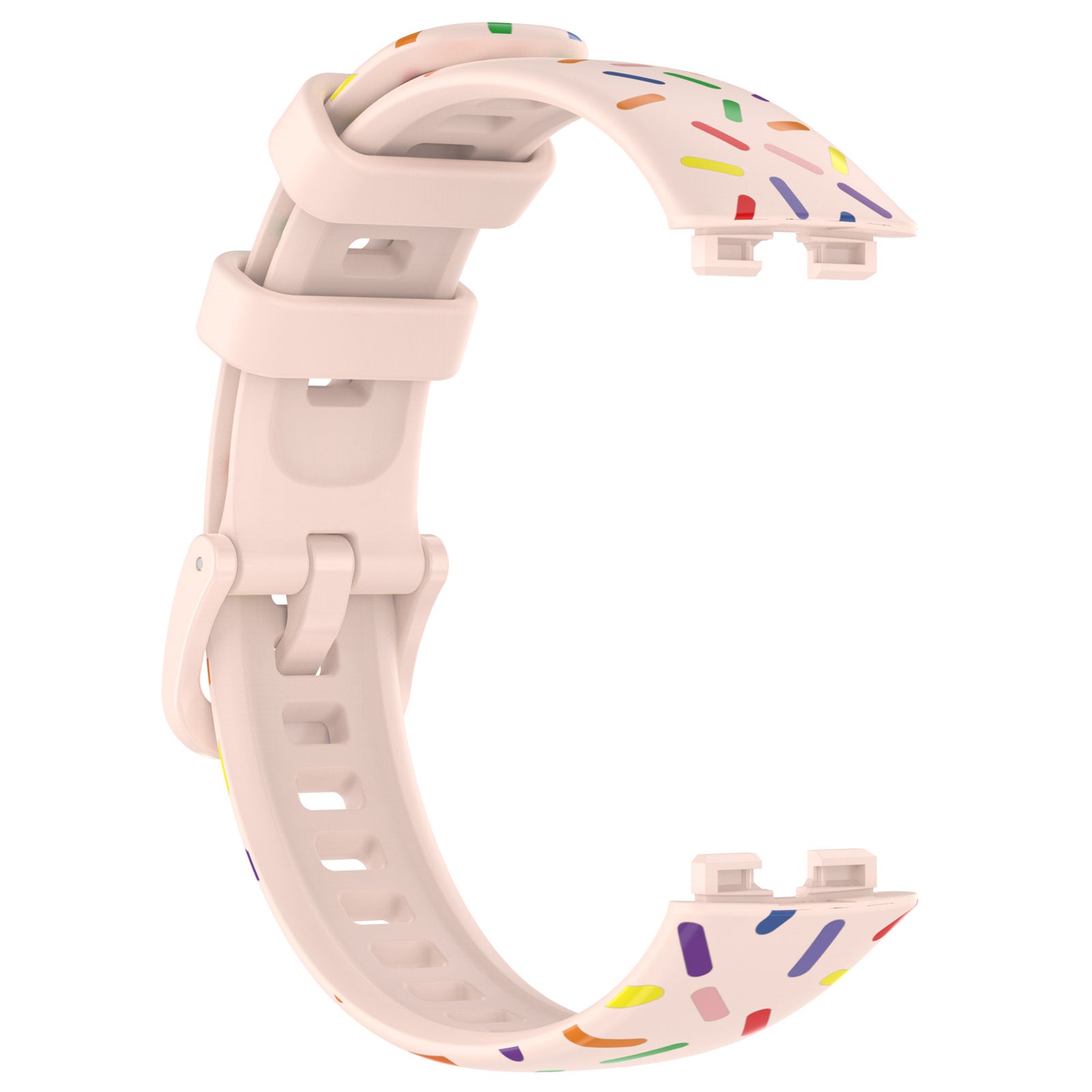 Uniqkart for Huawei Band 8 Colorful Spotted Silicone Strap Replacement Watch Band - Light Pink