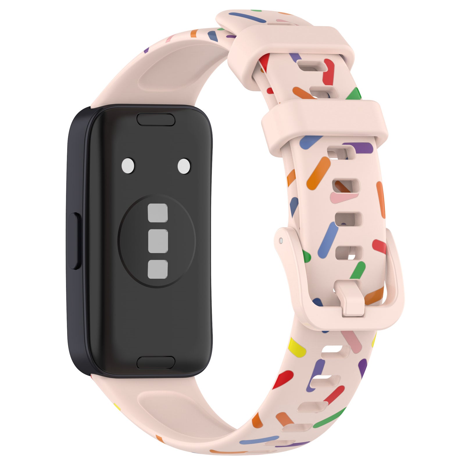 Uniqkart for Huawei Band 8 Colorful Spotted Silicone Strap Replacement Watch Band - Light Pink