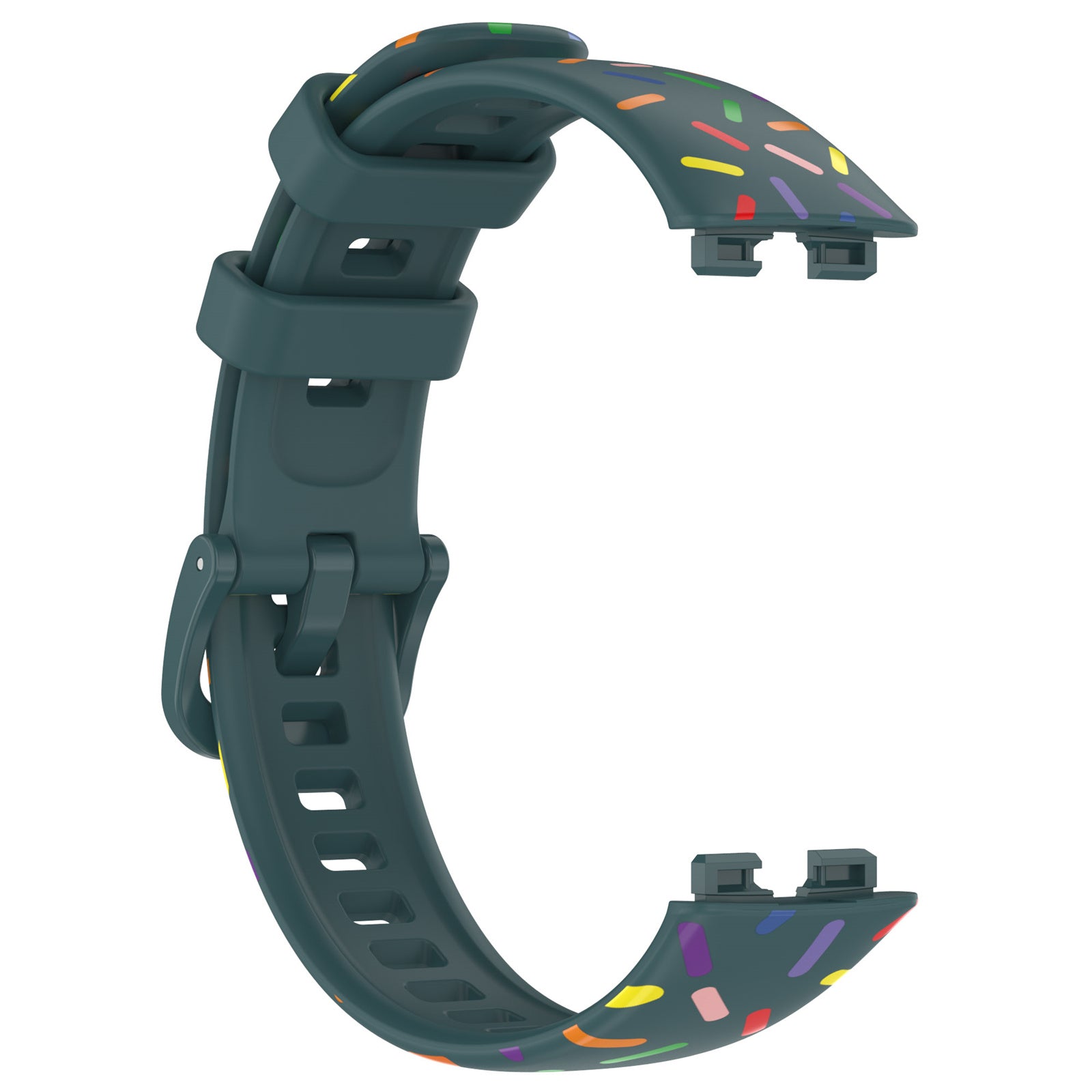 Uniqkart for Huawei Band 8 Colorful Spotted Silicone Strap Replacement Watch Band - Green