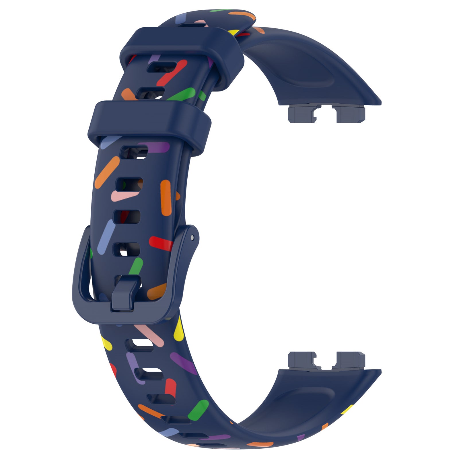 Uniqkart for Huawei Band 8 Colorful Spotted Silicone Strap Replacement Watch Band - Midnight Blue