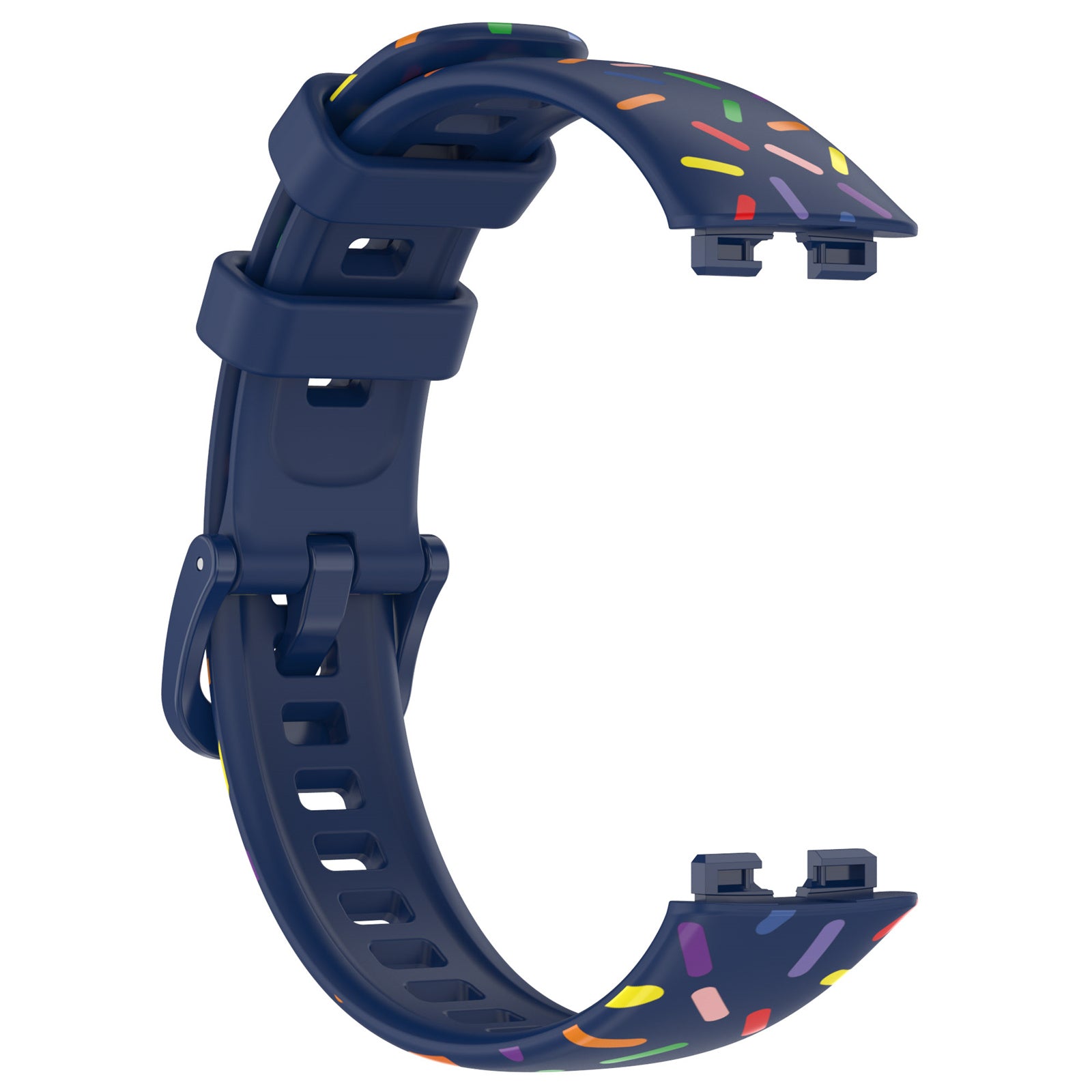 Uniqkart for Huawei Band 8 Colorful Spotted Silicone Strap Replacement Watch Band - Midnight Blue