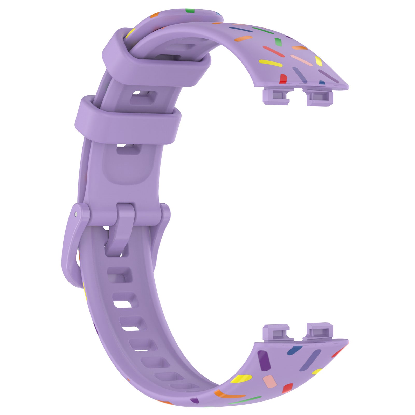 Uniqkart for Huawei Band 8 Colorful Spotted Silicone Strap Replacement Watch Band - Purple