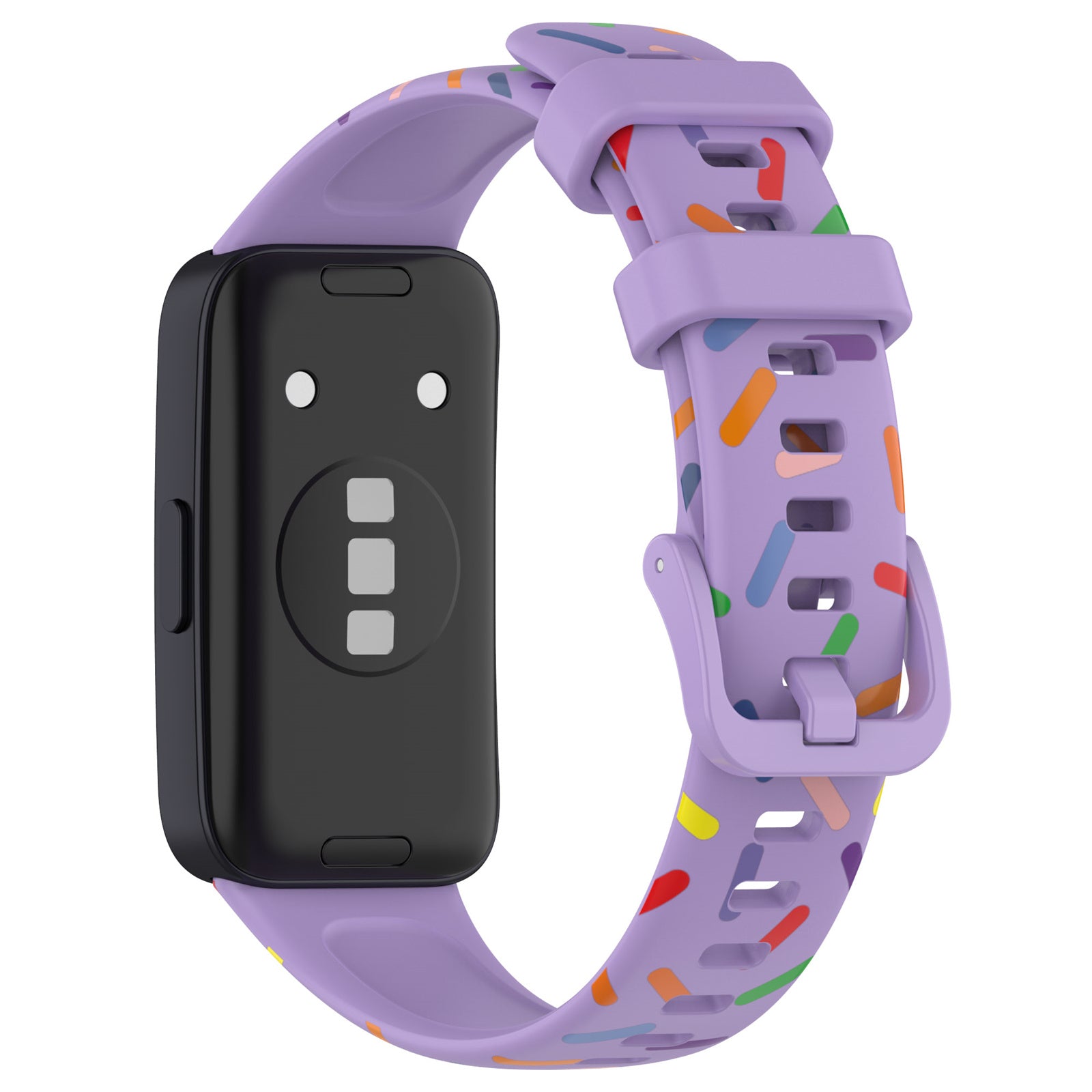 Uniqkart for Huawei Band 8 Colorful Spotted Silicone Strap Replacement Watch Band - Purple