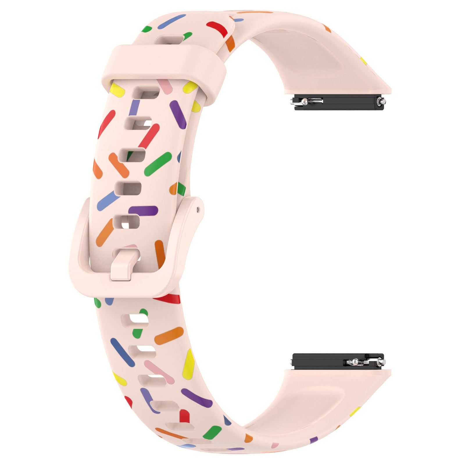 Uniqkart for Huawei Band 7 Colorful Spotted Wrist Band Replacement Silicone Watch Strap - Light Pink