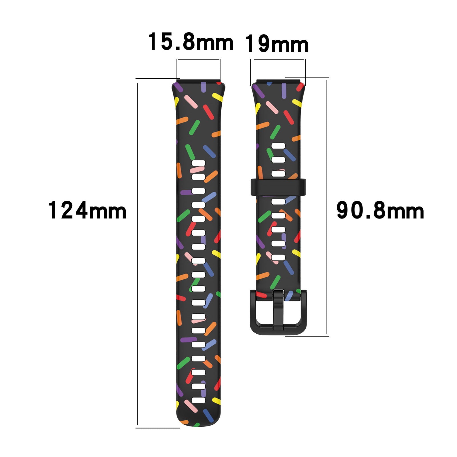 Uniqkart for Huawei Band 7 Colorful Spotted Wrist Band Replacement Silicone Watch Strap - Green