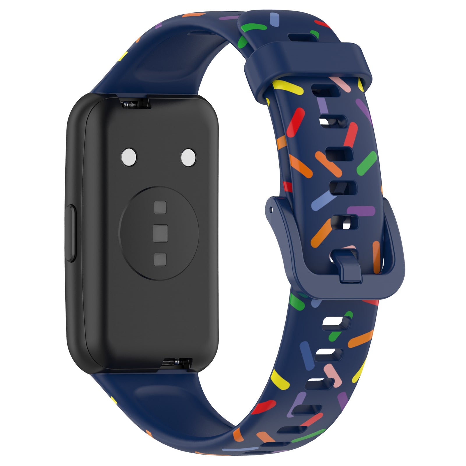 Uniqkart for Huawei Band 7 Colorful Spotted Wrist Band Replacement Silicone Watch Strap - Midnight Blue