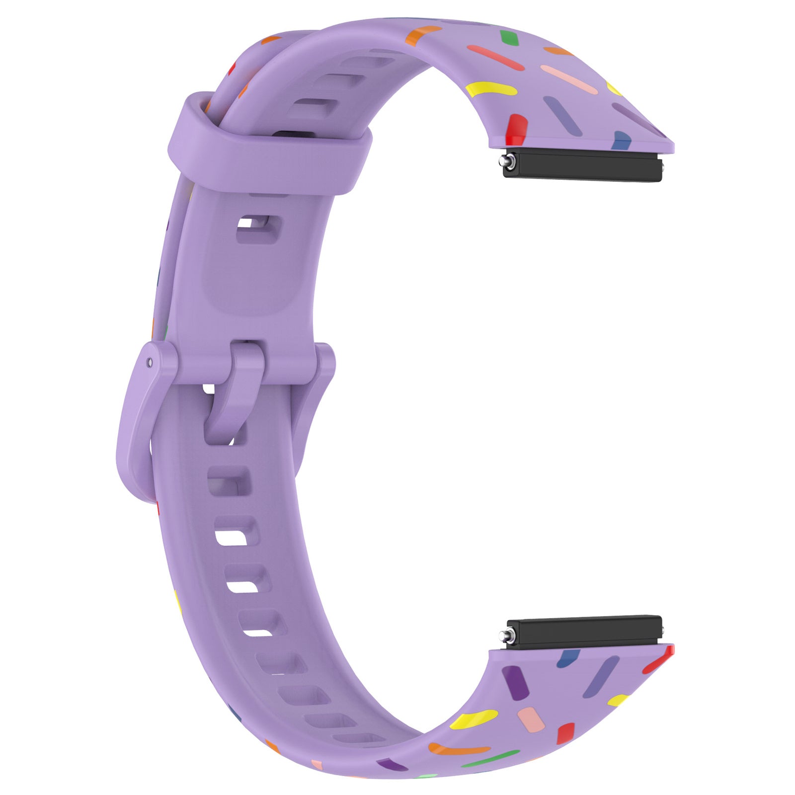 Uniqkart for Huawei Band 7 Colorful Spotted Wrist Band Replacement Silicone Watch Strap - Purple