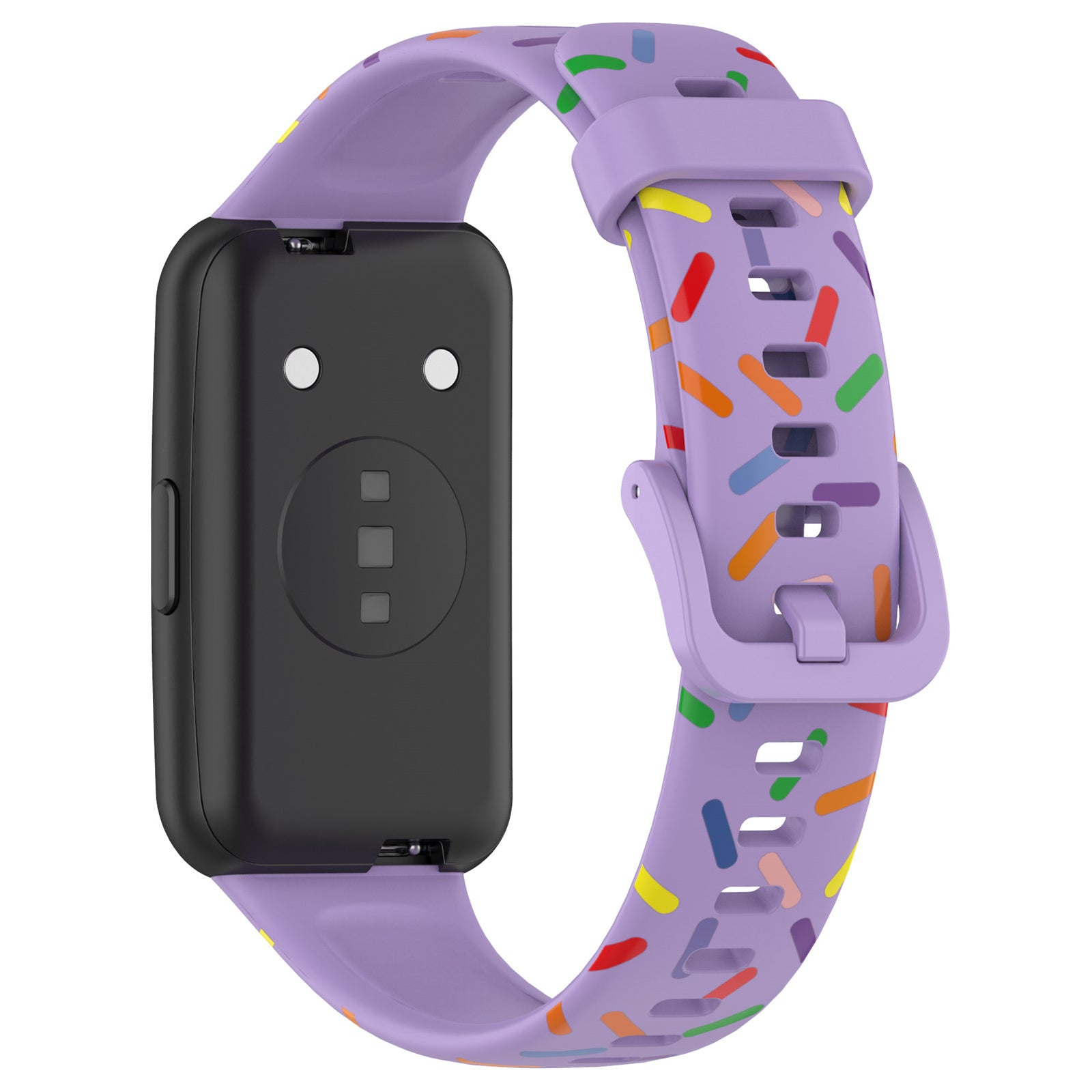 Uniqkart for Huawei Band 7 Colorful Spotted Wrist Band Replacement Silicone Watch Strap - Purple