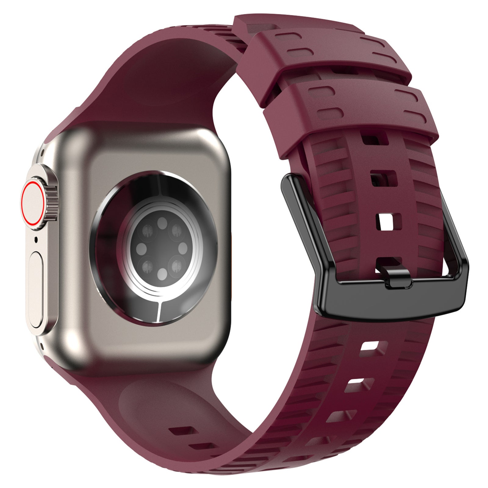 Uniqkart for Apple Watch Series 8 7 41mm / 6 5 4 SE (2022) SE 40mm / 3 2 1 38mm Quick Release Watch Strap Silicone Wrist Band - Wine Red